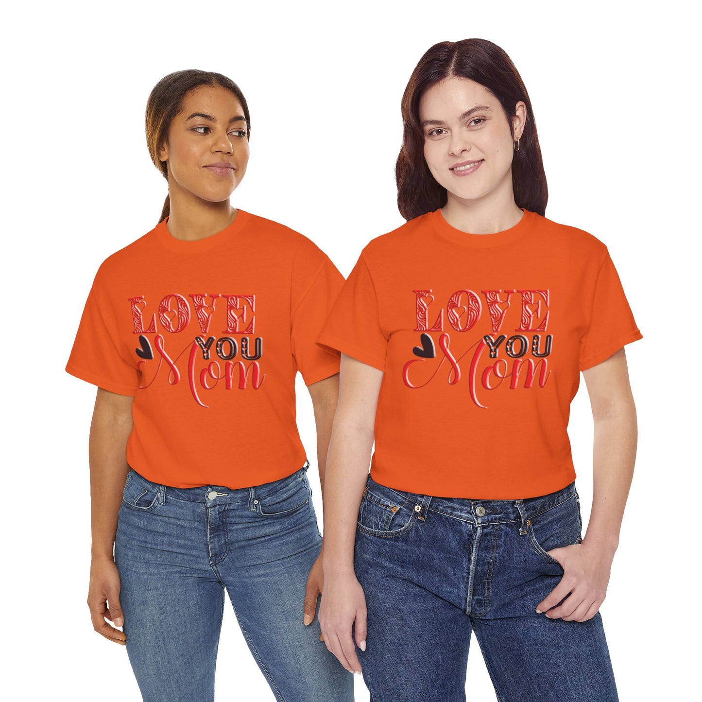 Love You Mom, Unisex Heavy Cotton Tee, Mother's Day, holiday, mother, graphic design, png