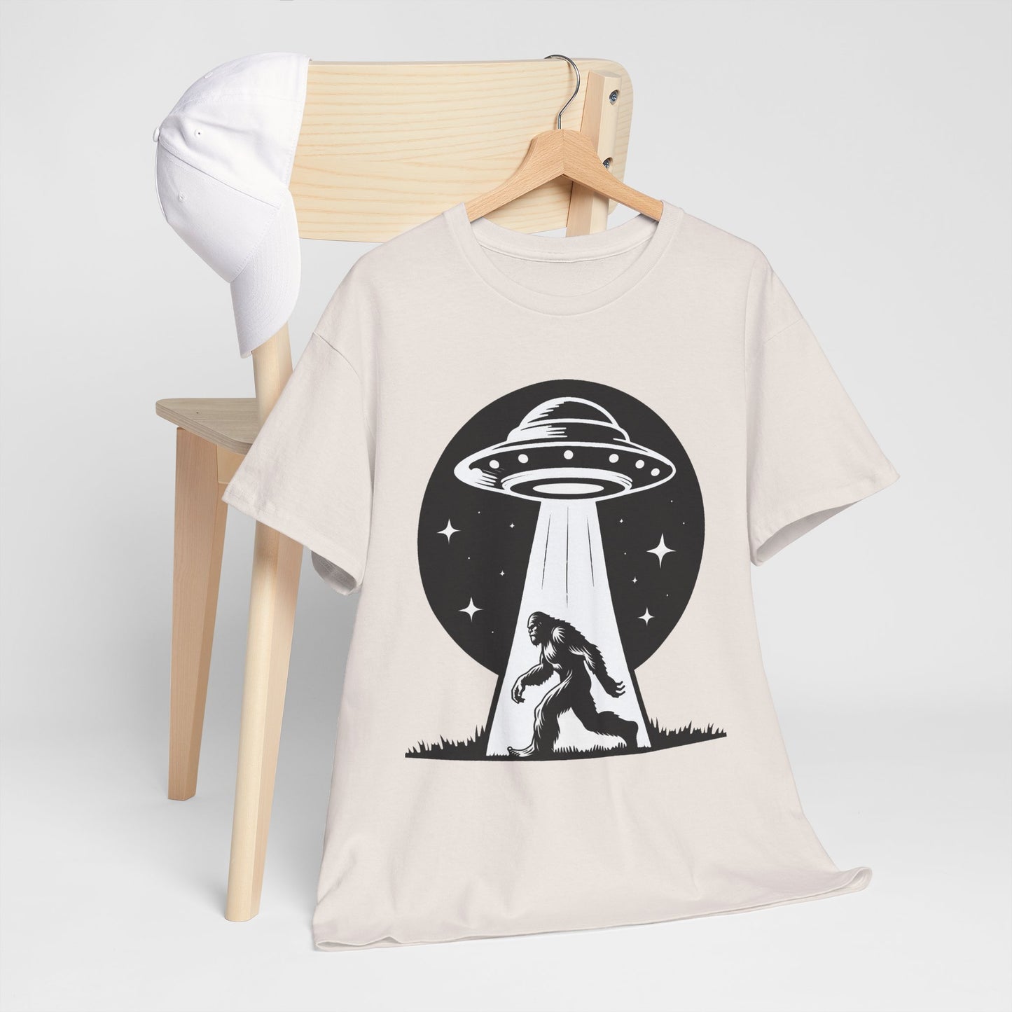 Beam Bigfoot up, UFO, Unisex Heavy Cotton Tee, Graphic Design, png