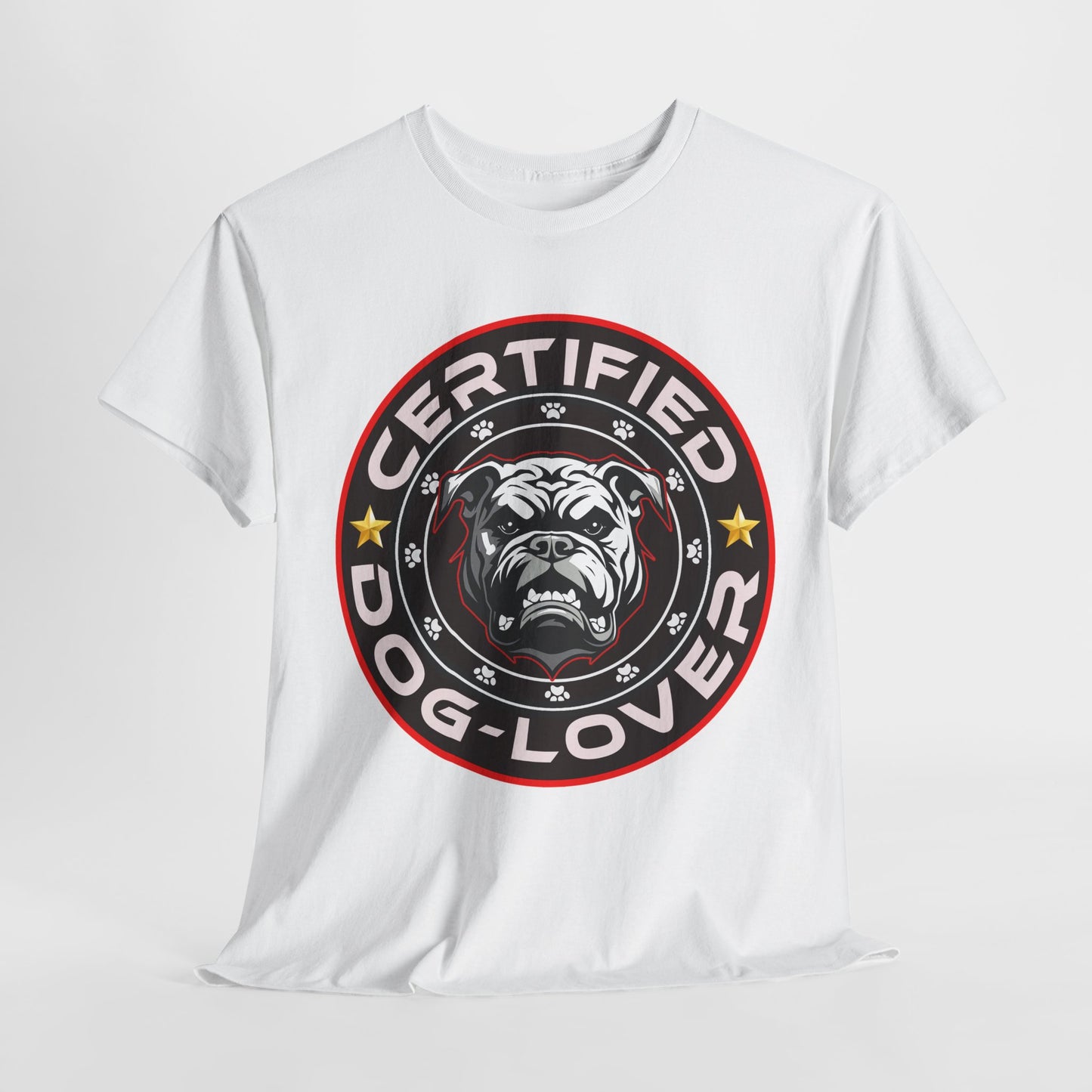 Certified Dog Lover, Unisex Heavy Cotton Tee, pets, animal care, bulldog, print design, png