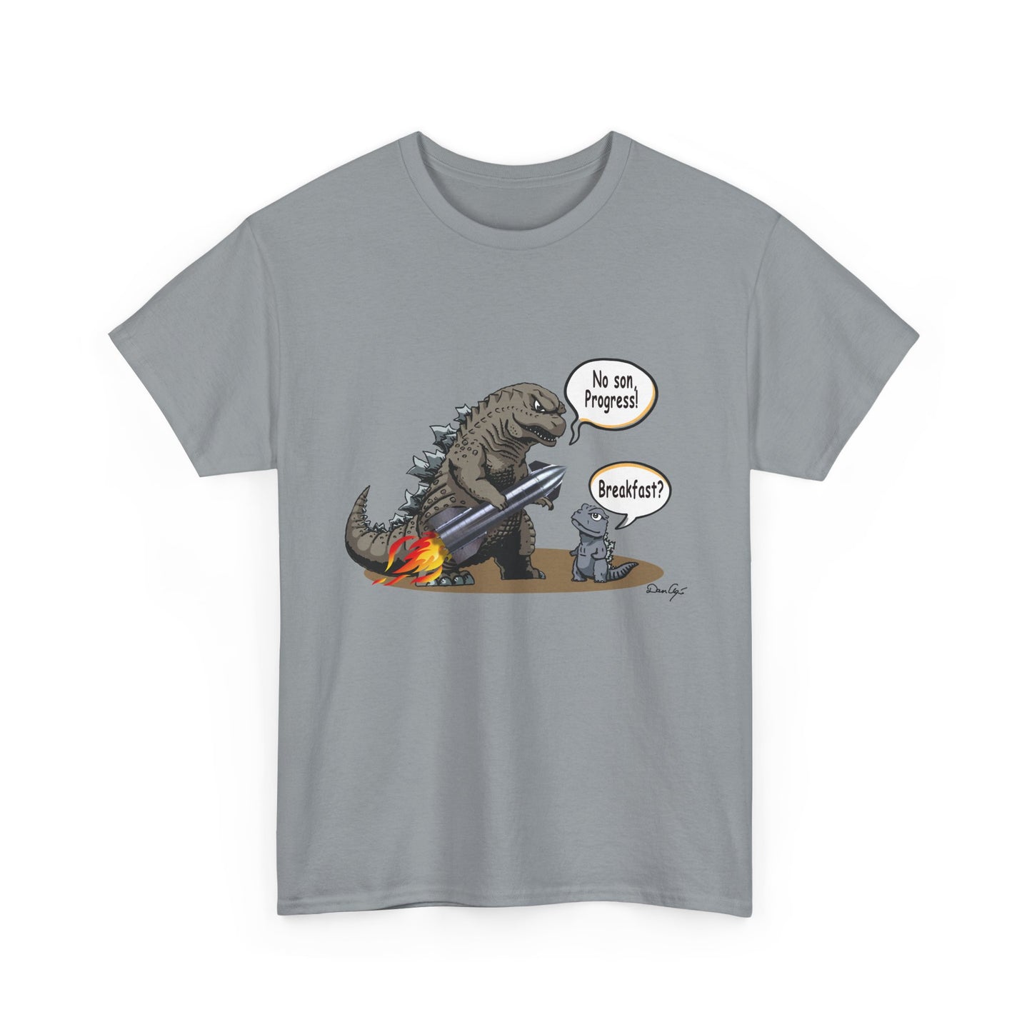 Godzilla, Son and SpaceX, Unisex Heavy Cotton Tee, print design, t-shirt, t-shirts, t-shirts, png, funny, cartoons, tee