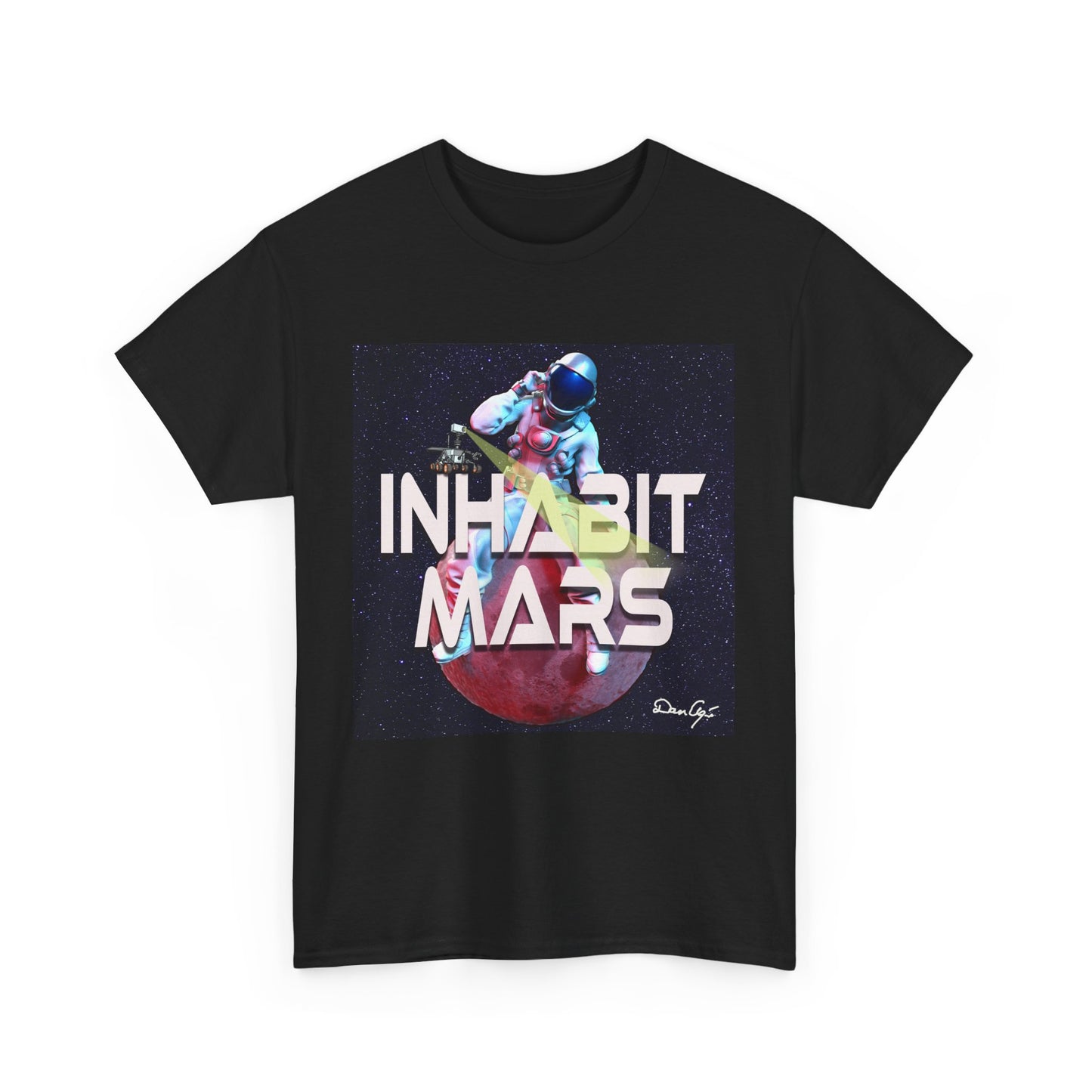 Inhabit Mars, Unisex Heavy Cotton Tee, Space, SpaceX, Universe, UFO, multiverse, graphic design, png