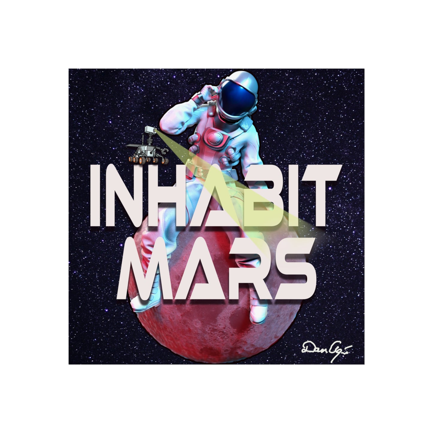 Inhabit Mars, Fine Art Posters, Space, SpaceX, Multiverse, Universe, print design, png