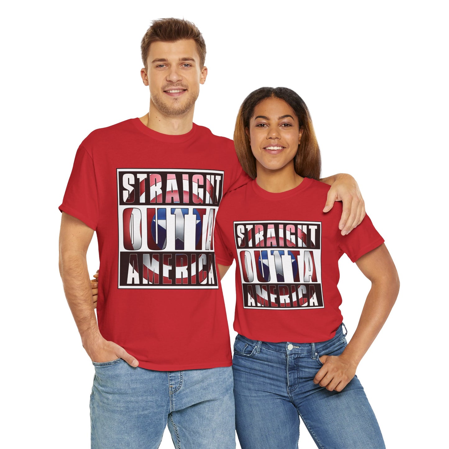 Straight Outta America, Captain America, Marvel, Unisex Heavy Cotton Tee, Graphic Design, t-shirt, t-shirts, png