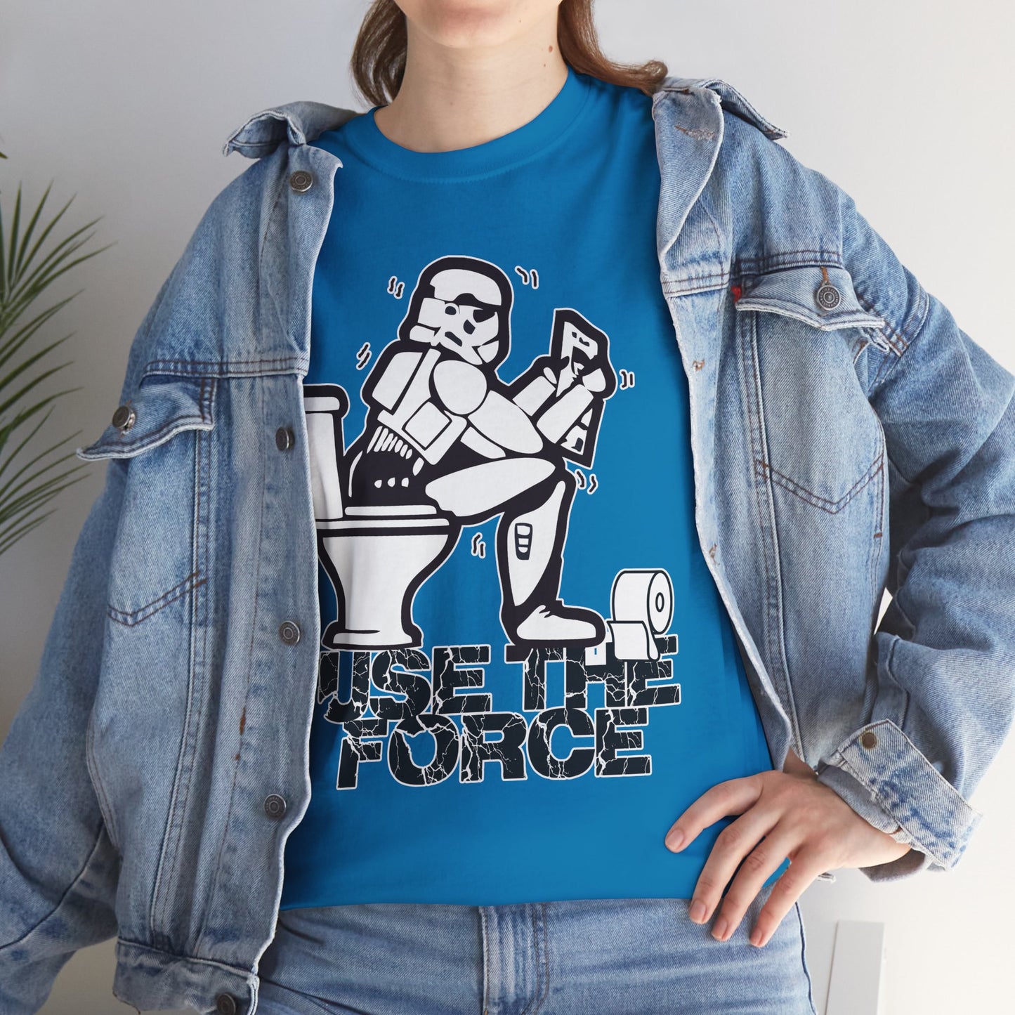 Use The Force, Unisex Heavy Cotton Tee, Star Wars, funny, restroom jokes, graphic design, png