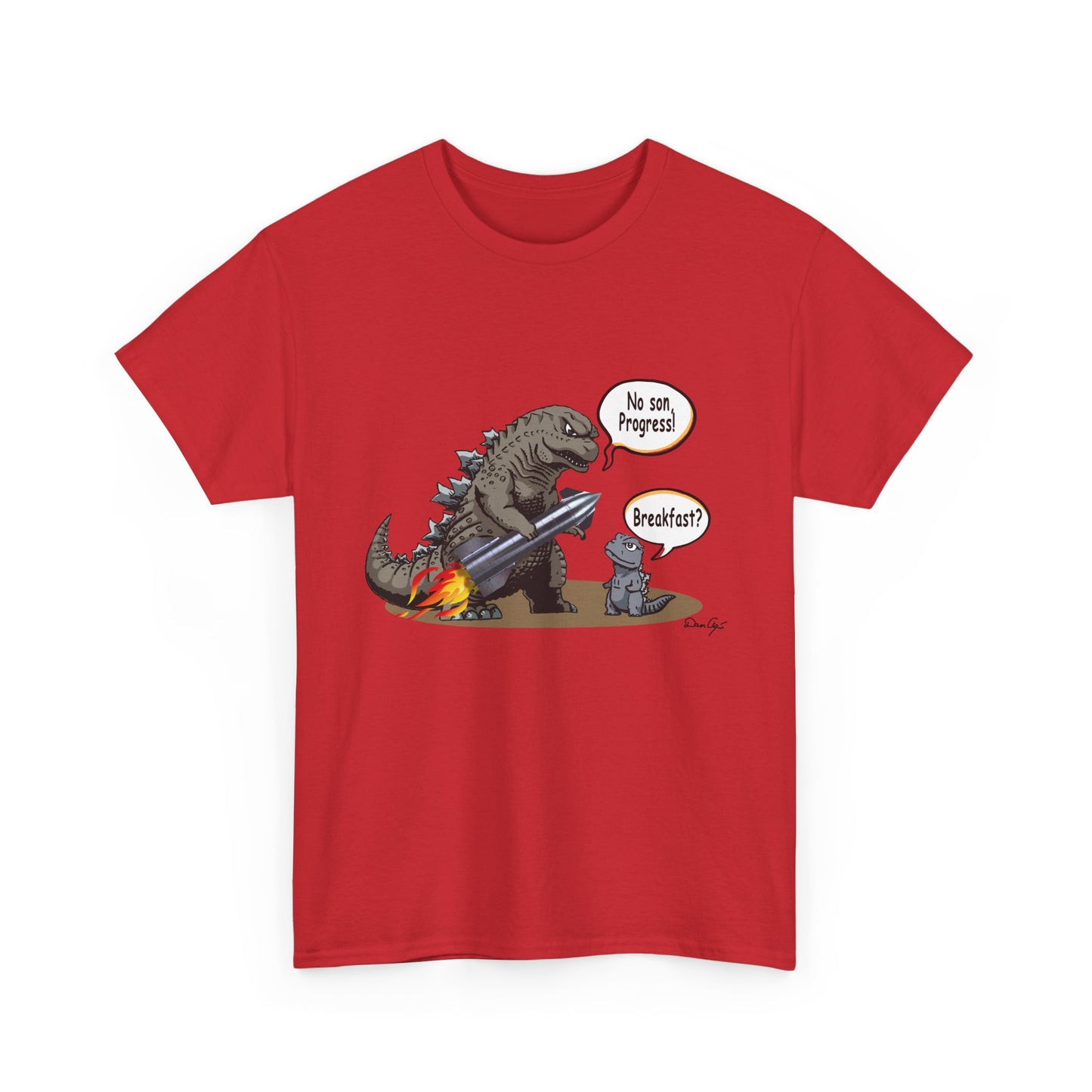 Godzilla, Son and SpaceX, Unisex Heavy Cotton Tee, print design, t-shirt, t-shirts, t-shirts, png, funny, cartoons, tee