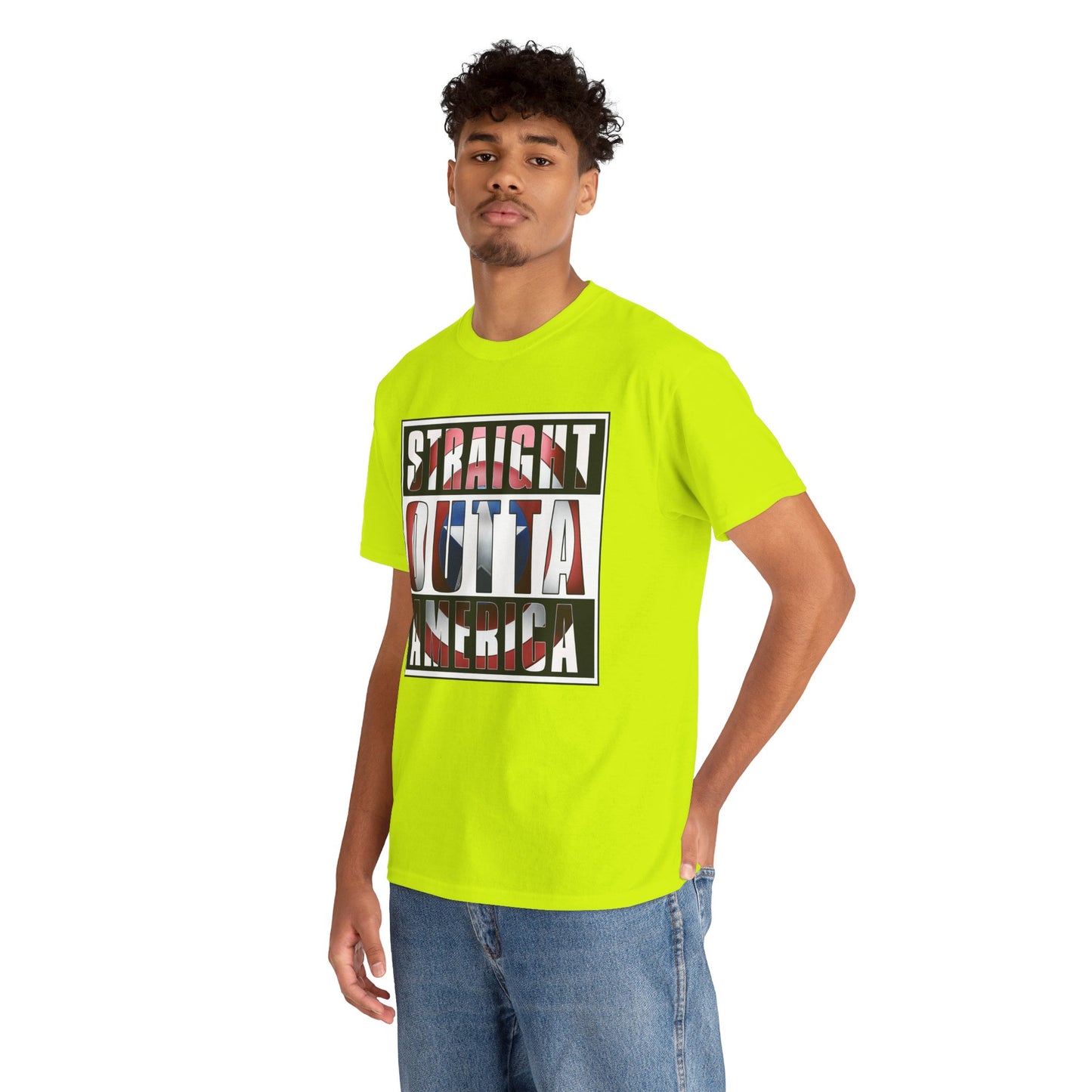 Straight Outta America, Captain America, Marvel, Unisex Heavy Cotton Tee, Graphic Design, t-shirt, t-shirts, png