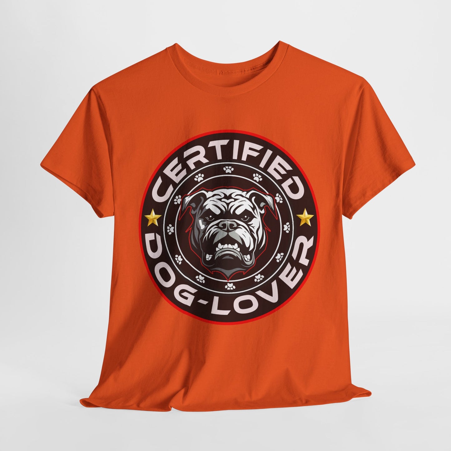 Certified Dog Lover, Unisex Heavy Cotton Tee, pets, animal care, bulldog, print design, png