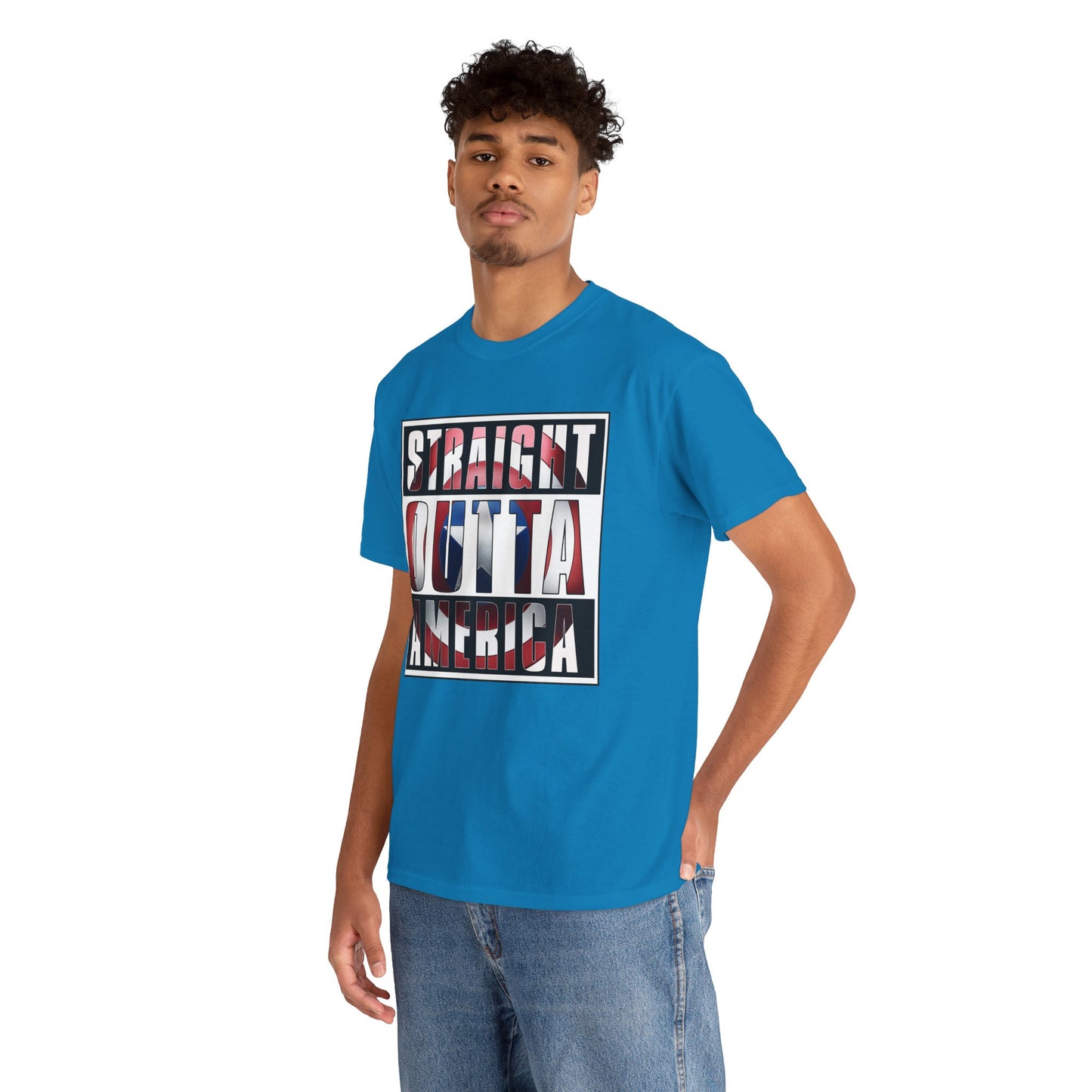 Straight Outta America, Captain America, Marvel, Unisex Heavy Cotton Tee, Graphic Design, t-shirt, t-shirts, png