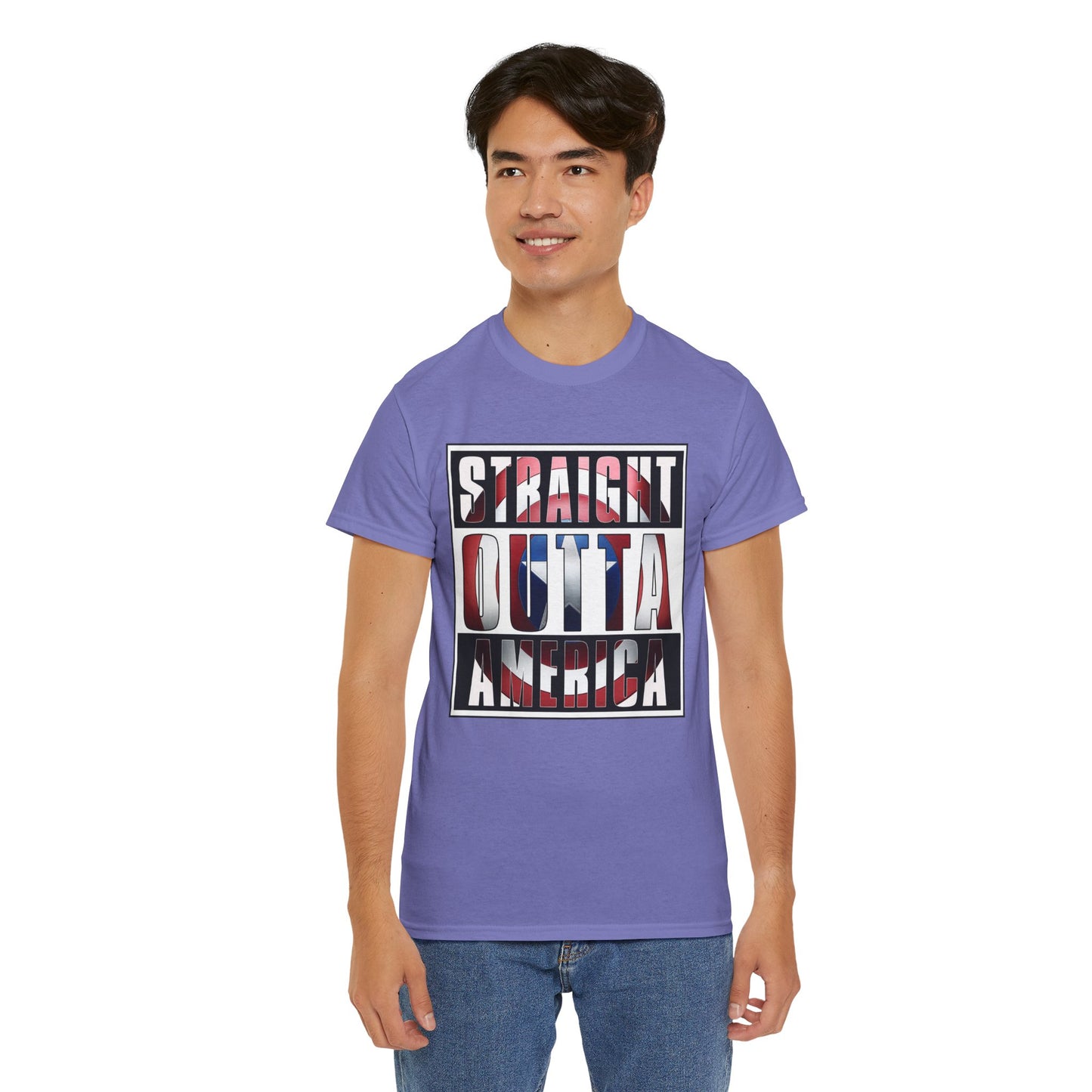 Straight Outta America, Captain America, Marvel, Unisex Heavy Cotton Tee, Graphic Design, t-shirt, t-shirts, png