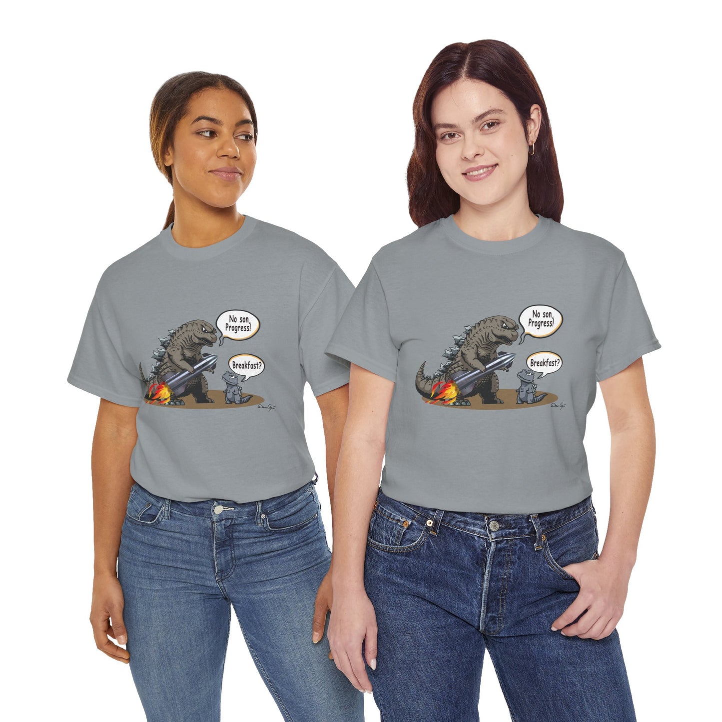 Godzilla, Son and SpaceX, Unisex Heavy Cotton Tee, print design, t-shirt, t-shirts, t-shirts, png, funny, cartoons, tee