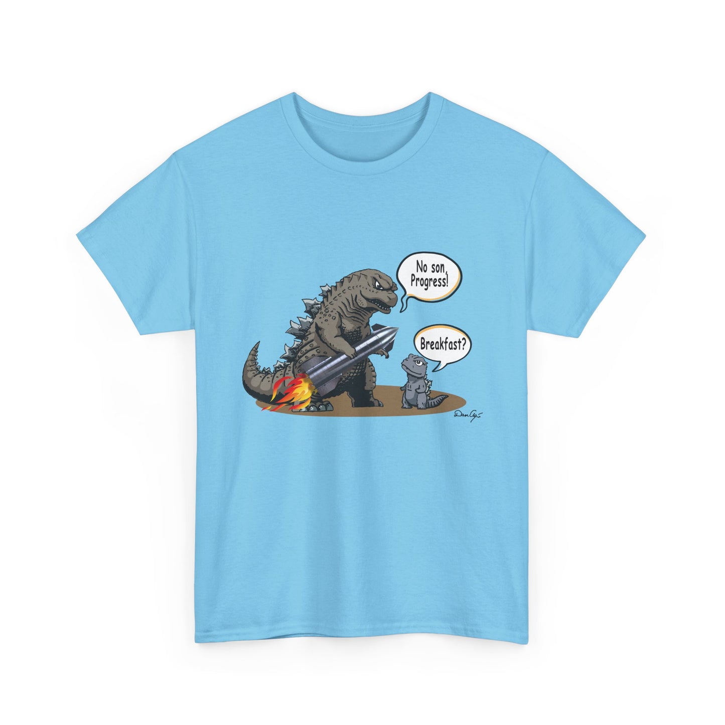 Godzilla, Son and SpaceX, Unisex Heavy Cotton Tee, print design, t-shirt, t-shirts, t-shirts, png, funny, cartoons, tee