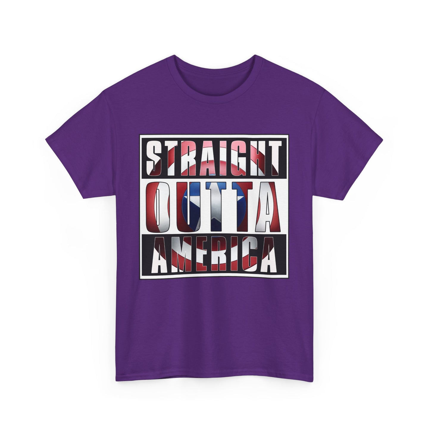 Straight Outta America, Captain America, Marvel, Unisex Heavy Cotton Tee, Graphic Design, t-shirt, t-shirts, png