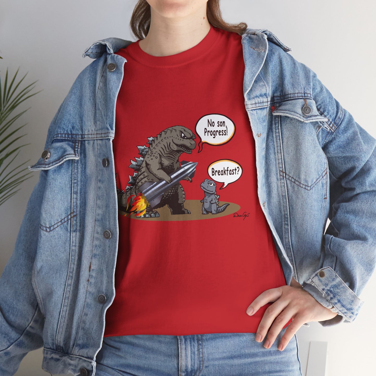 Godzilla, Son and SpaceX, Unisex Heavy Cotton Tee, print design, t-shirt, t-shirts, t-shirts, png, funny, cartoons, tee