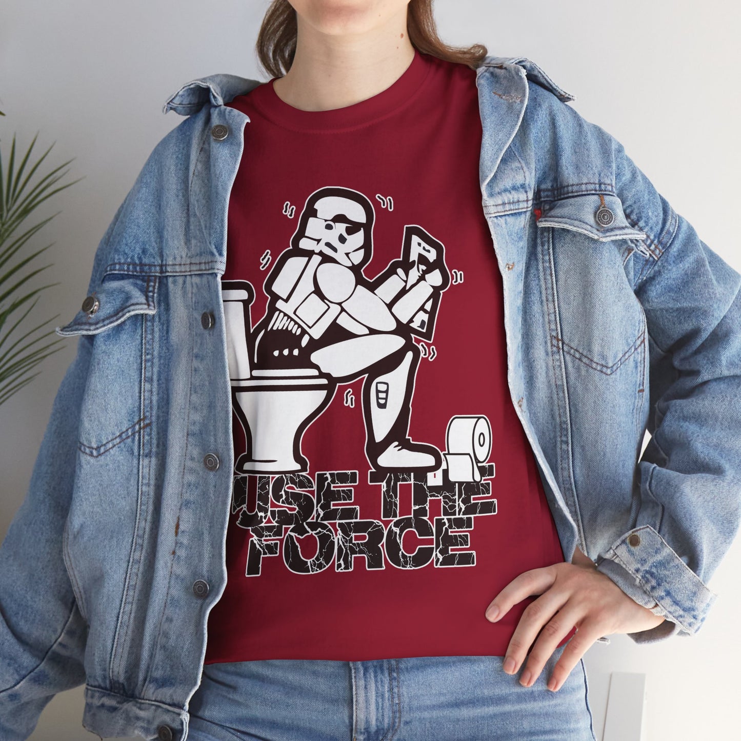 Use The Force, Unisex Heavy Cotton Tee, Star Wars, funny, restroom jokes, graphic design, png