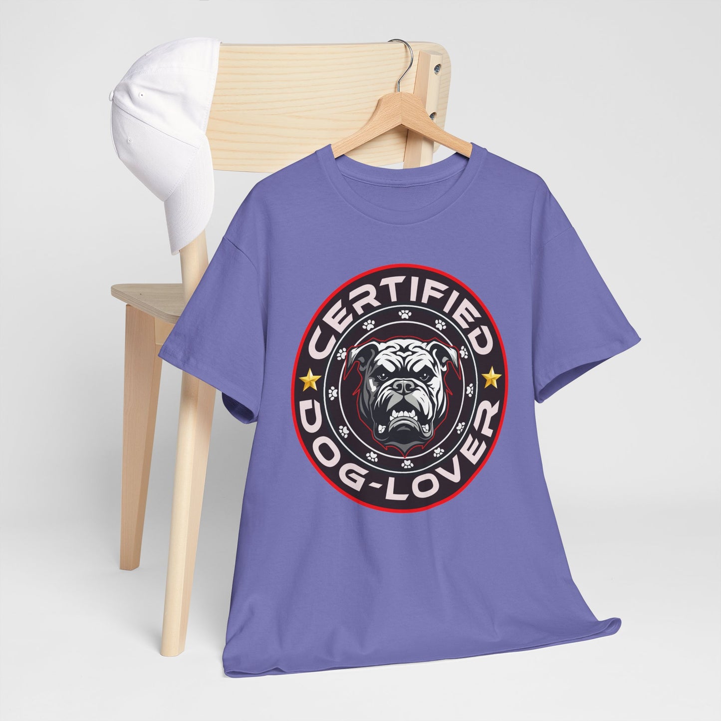 Certified Dog Lover, Unisex Heavy Cotton Tee, pets, animal care, bulldog, print design, png