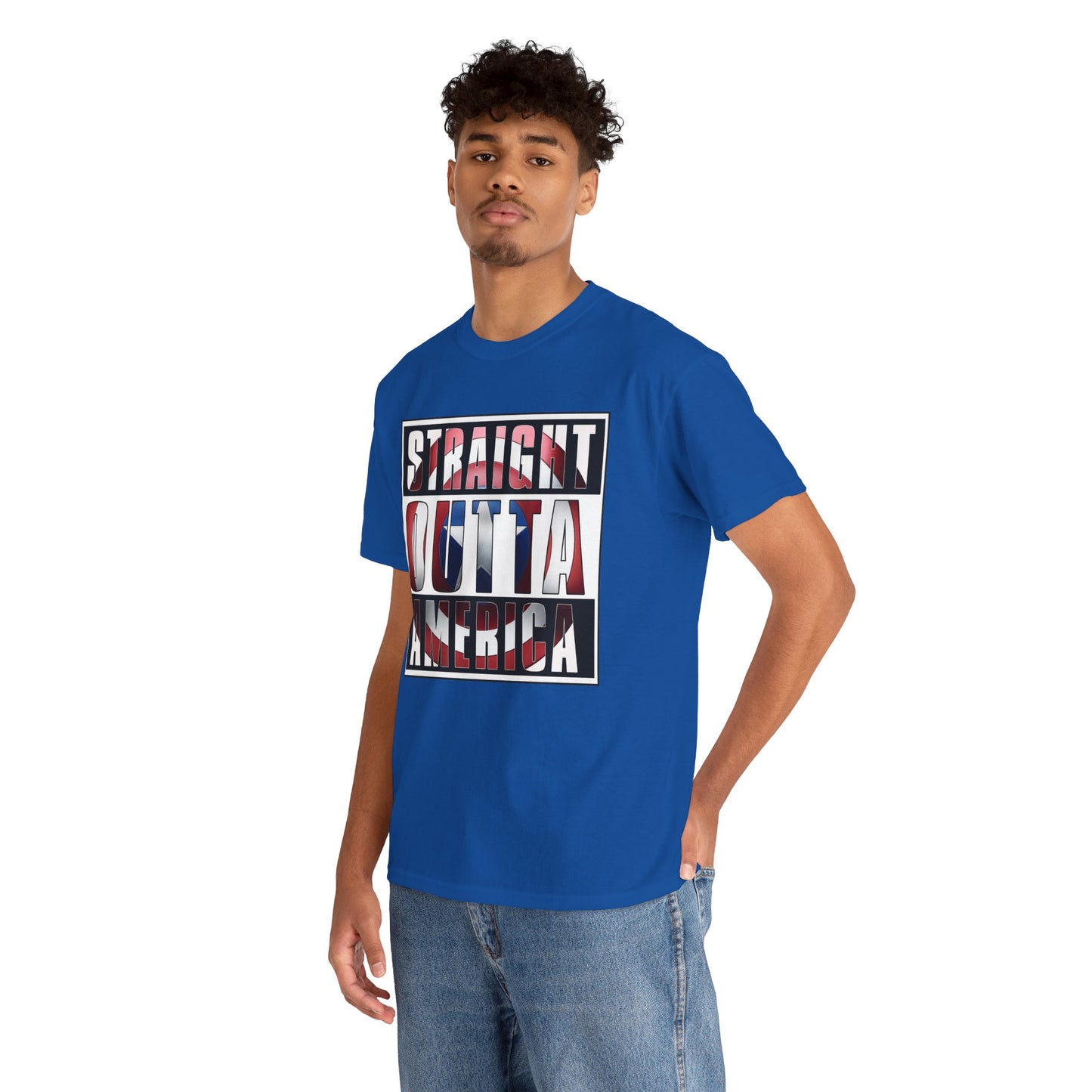 Straight Outta America, Captain America, Marvel, Unisex Heavy Cotton Tee, Graphic Design, t-shirt, t-shirts, png