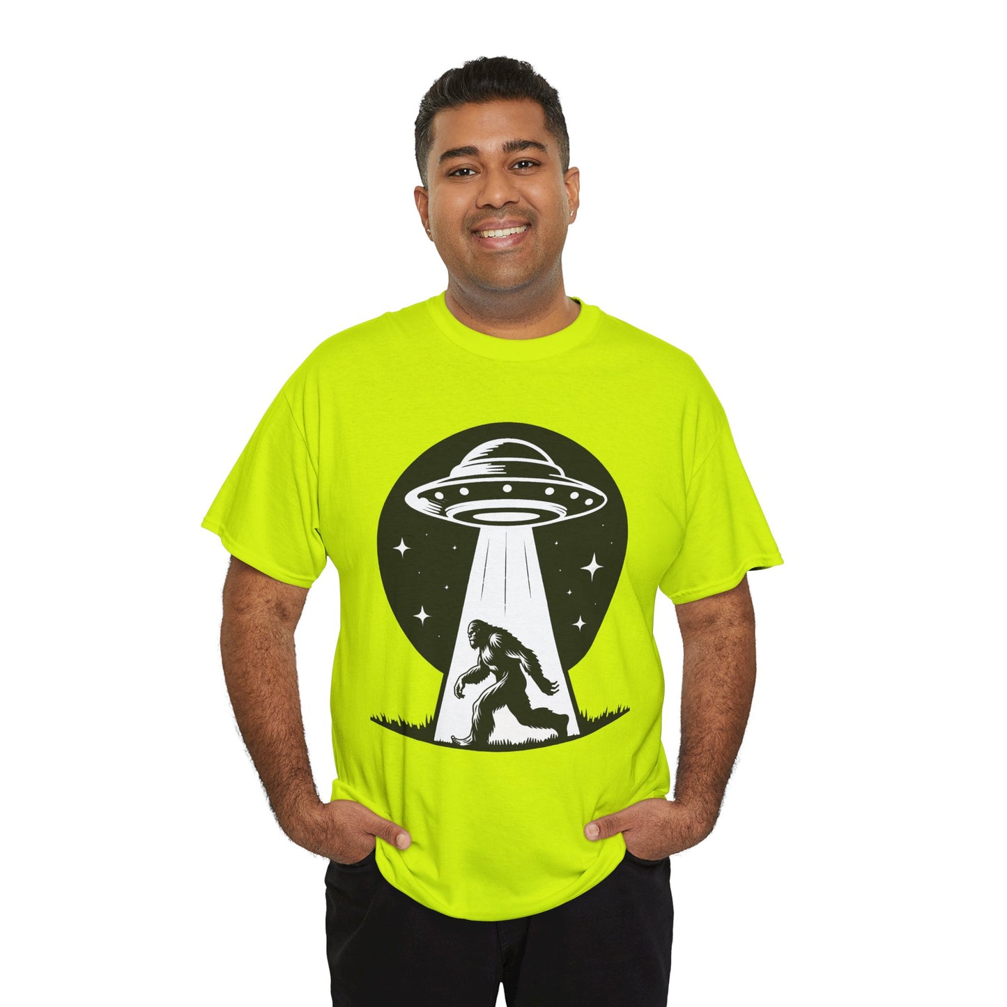 Beam Bigfoot up, UFO, Unisex Heavy Cotton Tee, Graphic Design, png