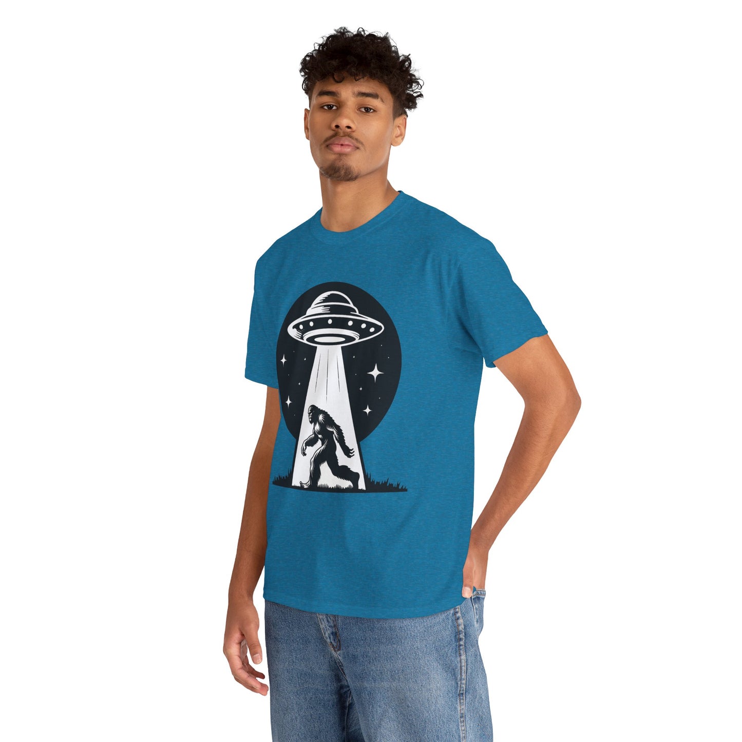 Beam Bigfoot up, UFO, Unisex Heavy Cotton Tee, Graphic Design, png