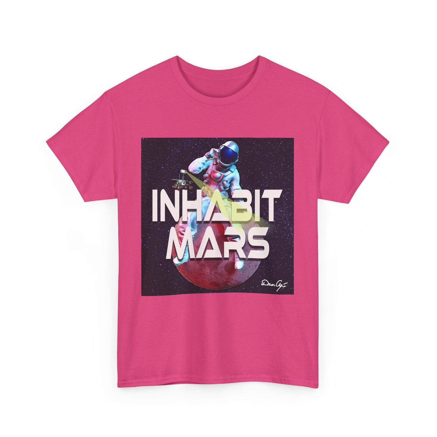 Inhabit Mars, Unisex Heavy Cotton Tee, Space, SpaceX, Universe, UFO, multiverse, graphic design, png