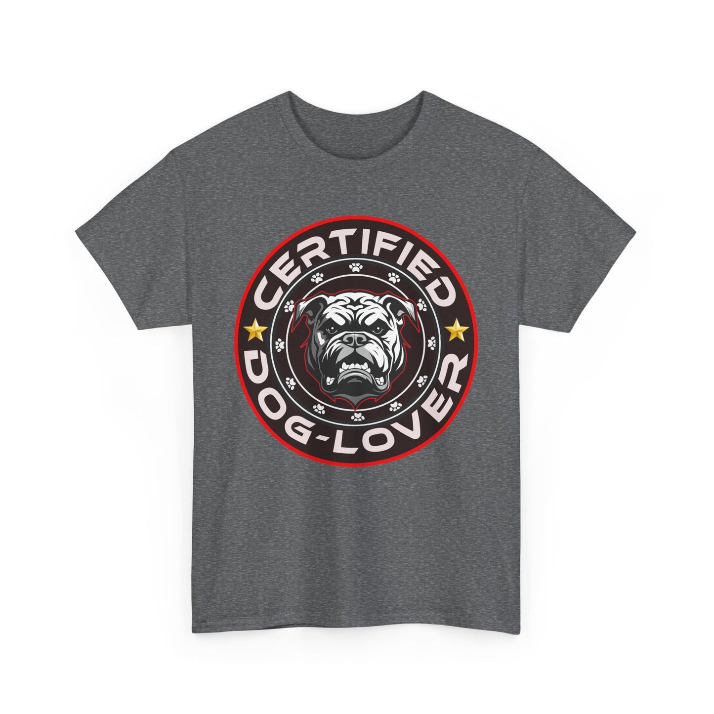 Certified Dog Lover, Unisex Heavy Cotton Tee, pets, animal care, bulldog, print design, png