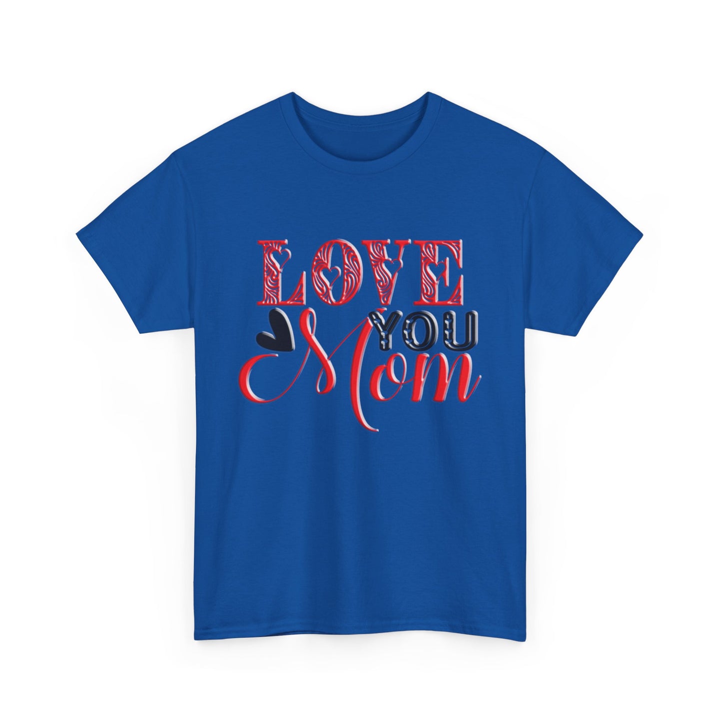 Love You Mom, Unisex Heavy Cotton Tee, Mother's Day, holiday, mother, graphic design, png