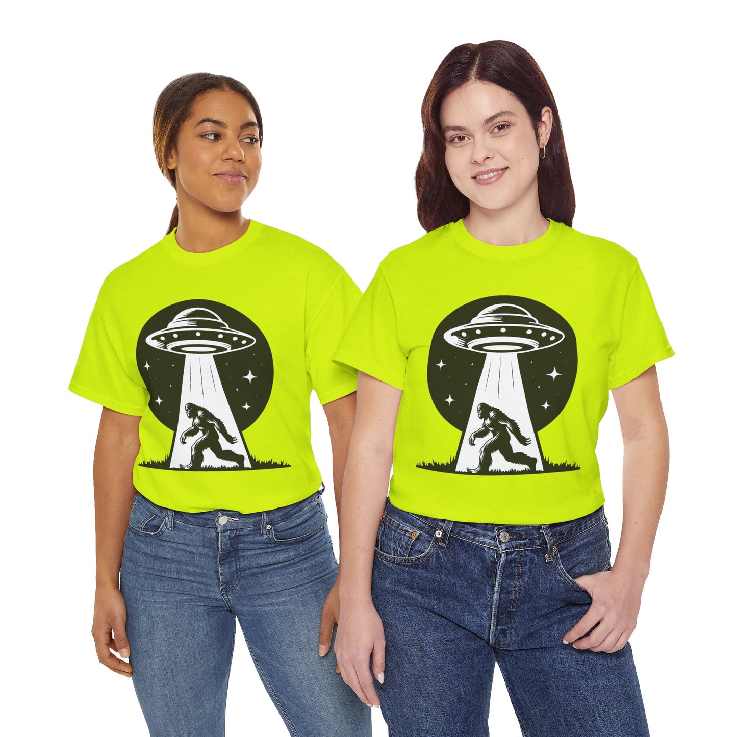 Beam Bigfoot up, UFO, Unisex Heavy Cotton Tee, Graphic Design, png