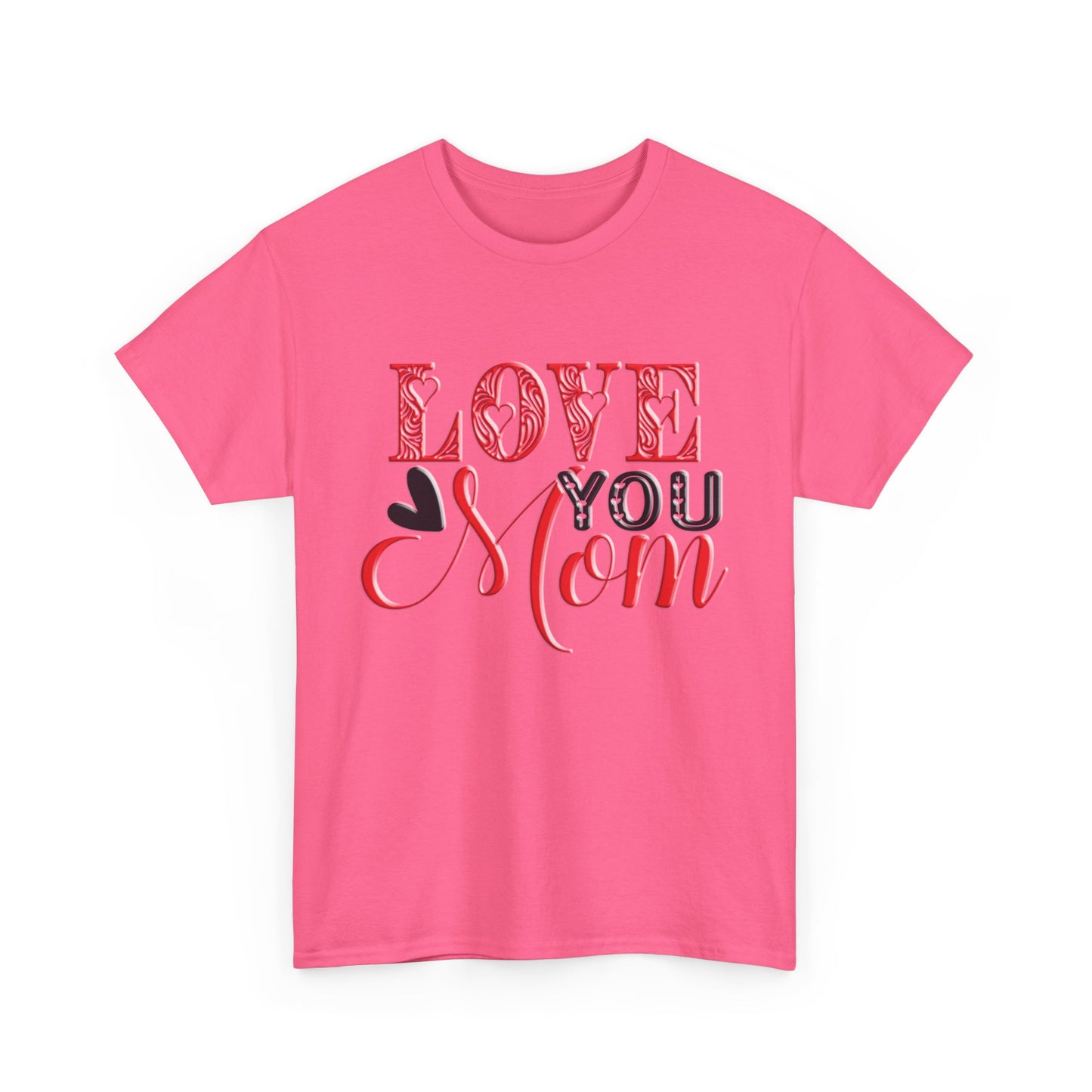 Love You Mom, Unisex Heavy Cotton Tee, Mother's Day, holiday, mother, graphic design, png