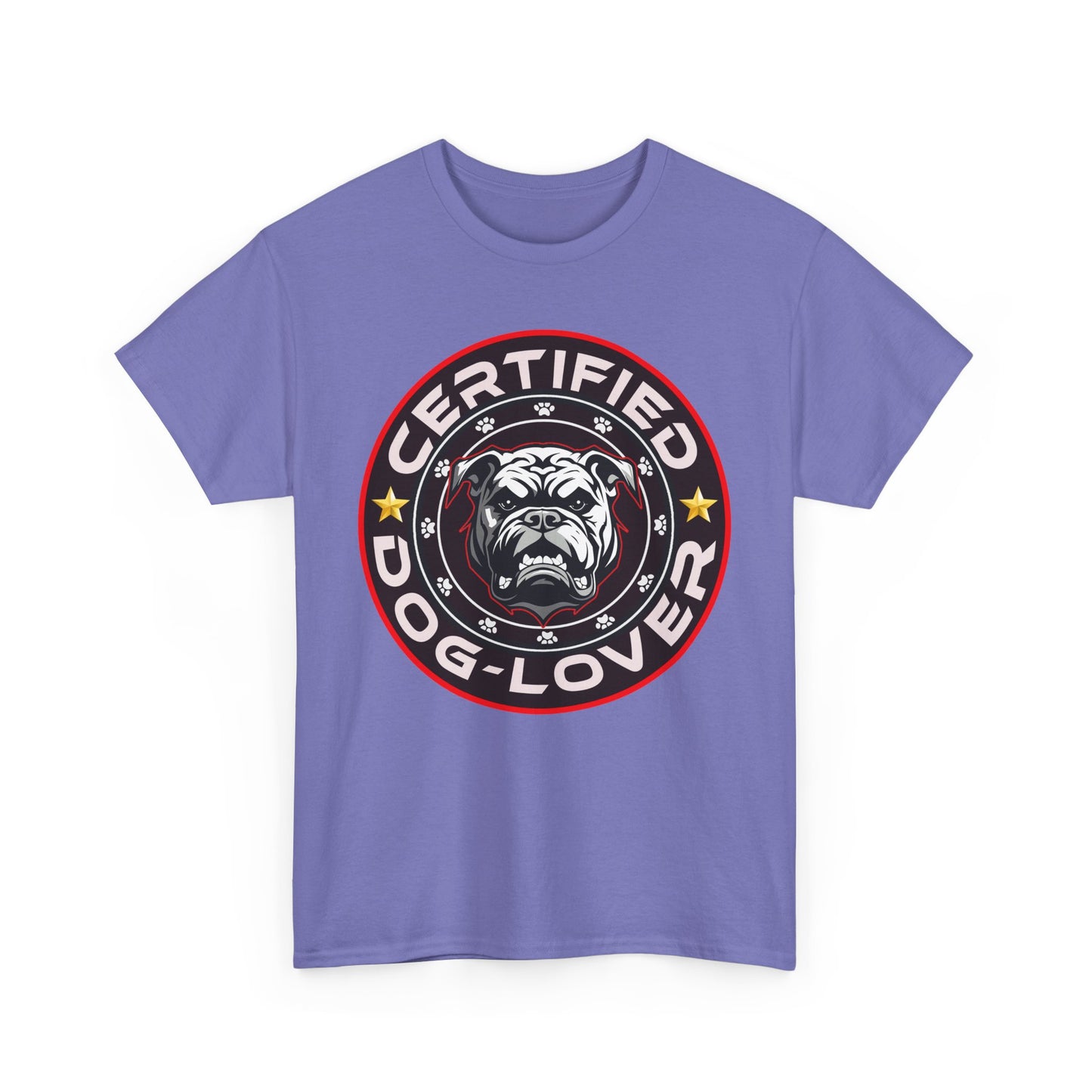 Certified Dog Lover, Unisex Heavy Cotton Tee, pets, animal care, bulldog, print design, png