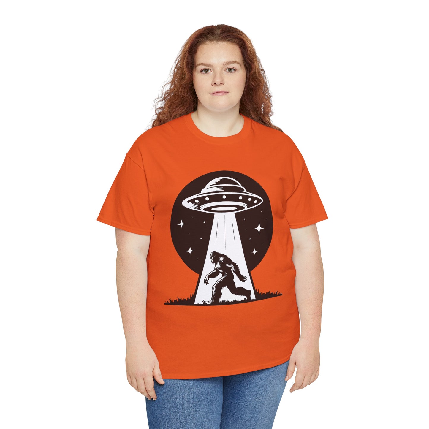 Beam Bigfoot up, UFO, Unisex Heavy Cotton Tee, Graphic Design, png