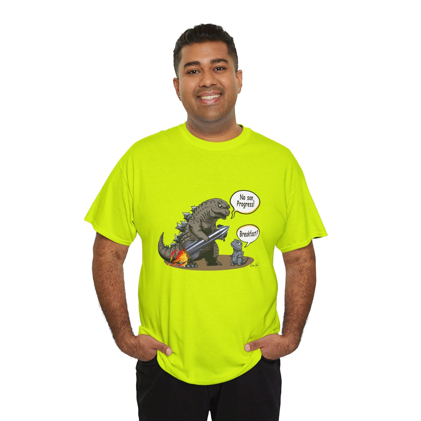 Godzilla, Son and SpaceX, Unisex Heavy Cotton Tee, print design, t-shirt, t-shirts, t-shirts, png, funny, cartoons, tee