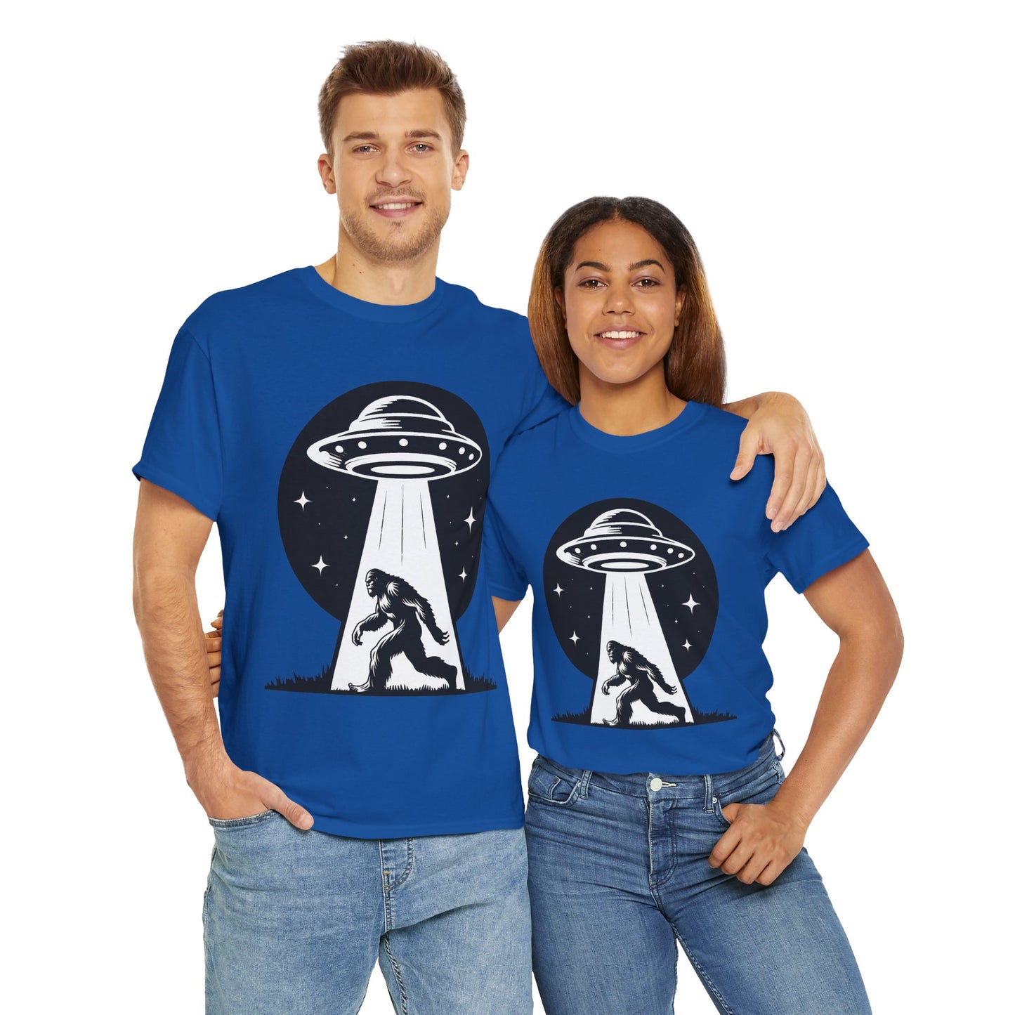 Beam Bigfoot up, UFO, Unisex Heavy Cotton Tee, Graphic Design, png