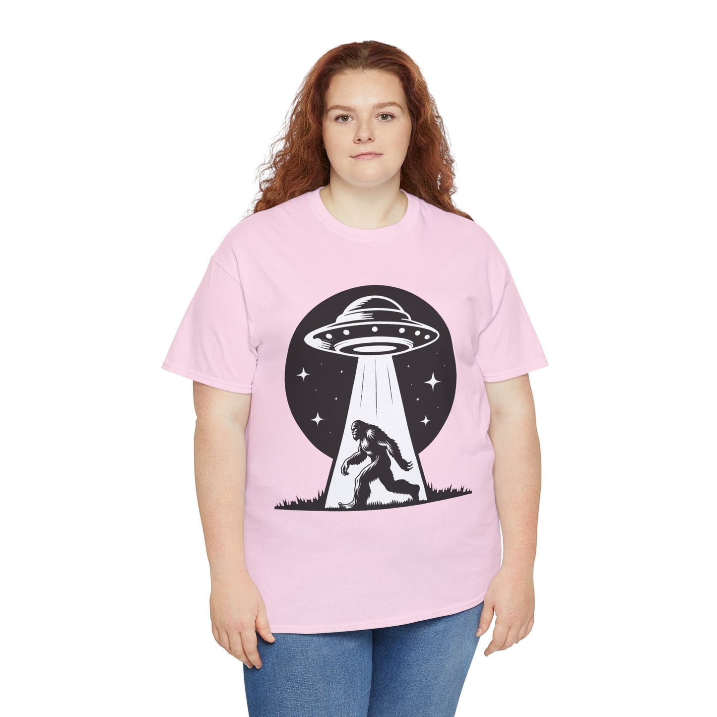 Beam Bigfoot up, UFO, Unisex Heavy Cotton Tee, Graphic Design, png