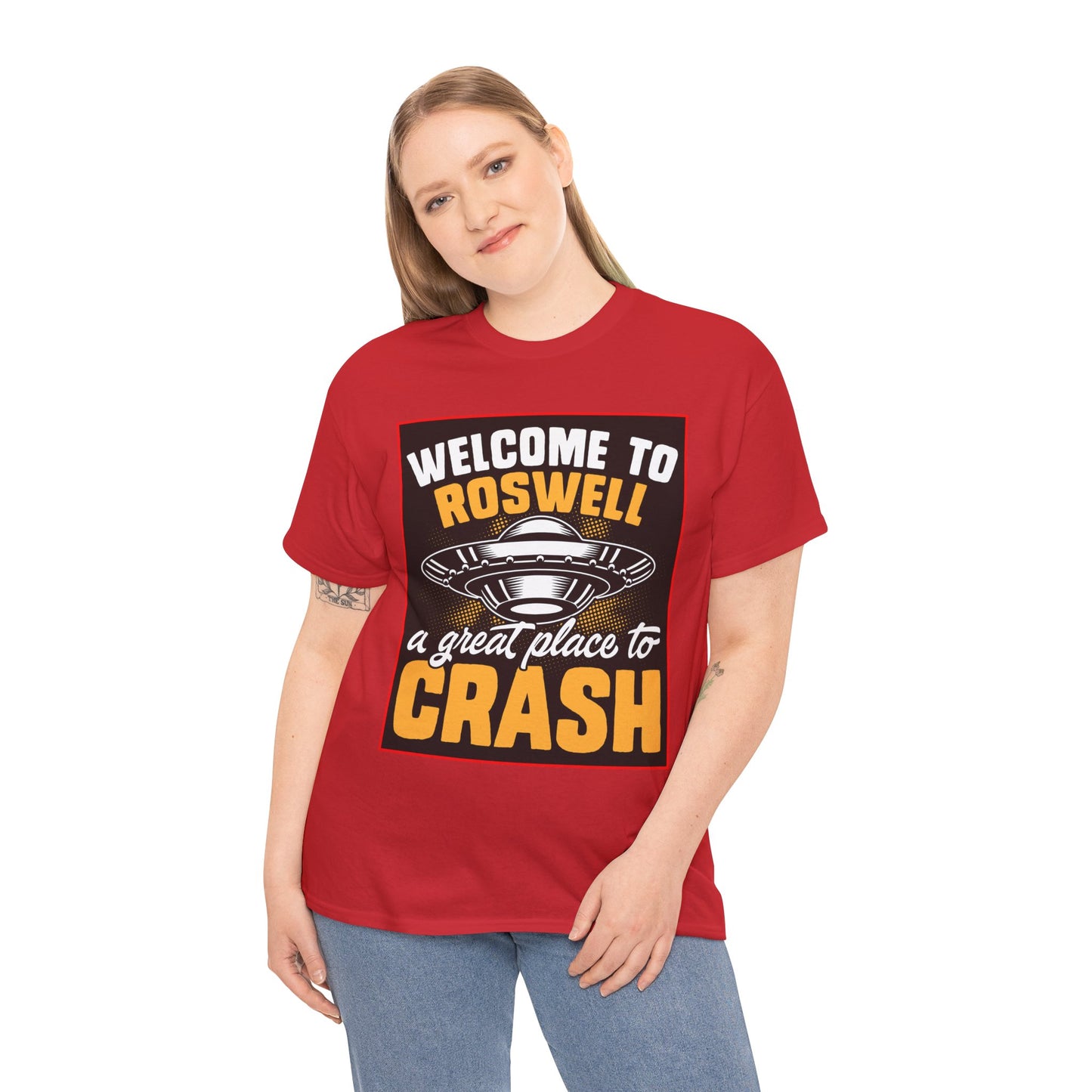 Roswell, UFO, Unisex Heavy Cotton Tee, graphic design, png, t-shirts, t-shirt, tshirts