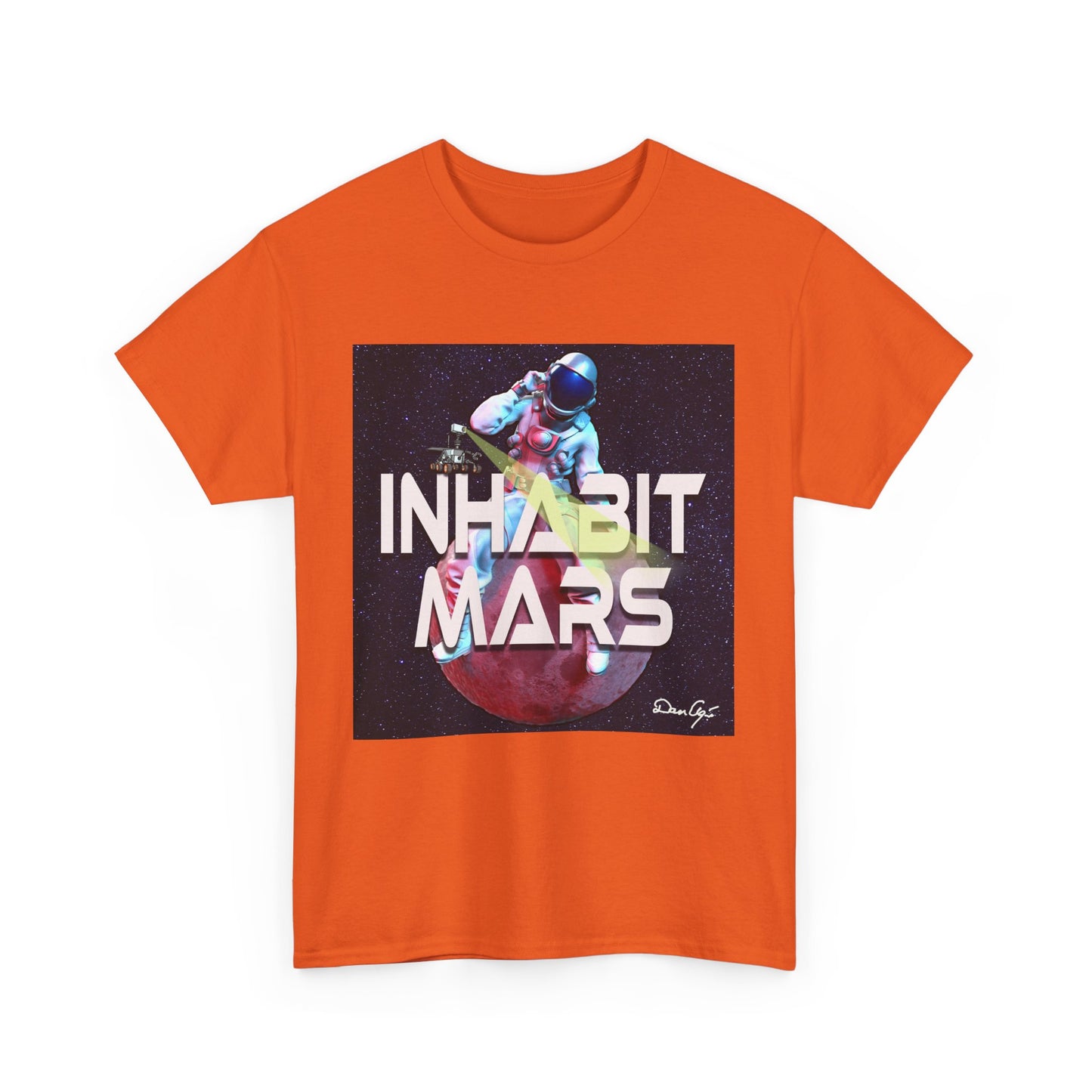 Inhabit Mars, Unisex Heavy Cotton Tee, Space, SpaceX, Universe, UFO, multiverse, graphic design, png