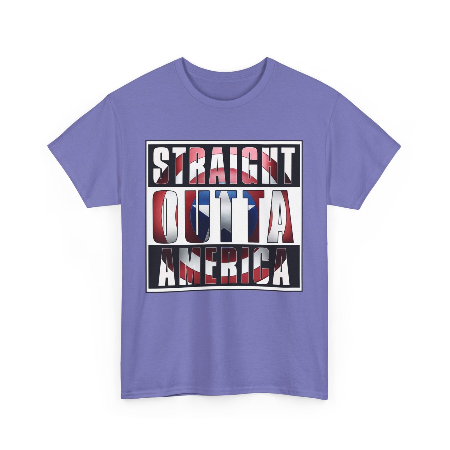 Straight Outta America, Captain America, Marvel, Unisex Heavy Cotton Tee, Graphic Design, t-shirt, t-shirts, png