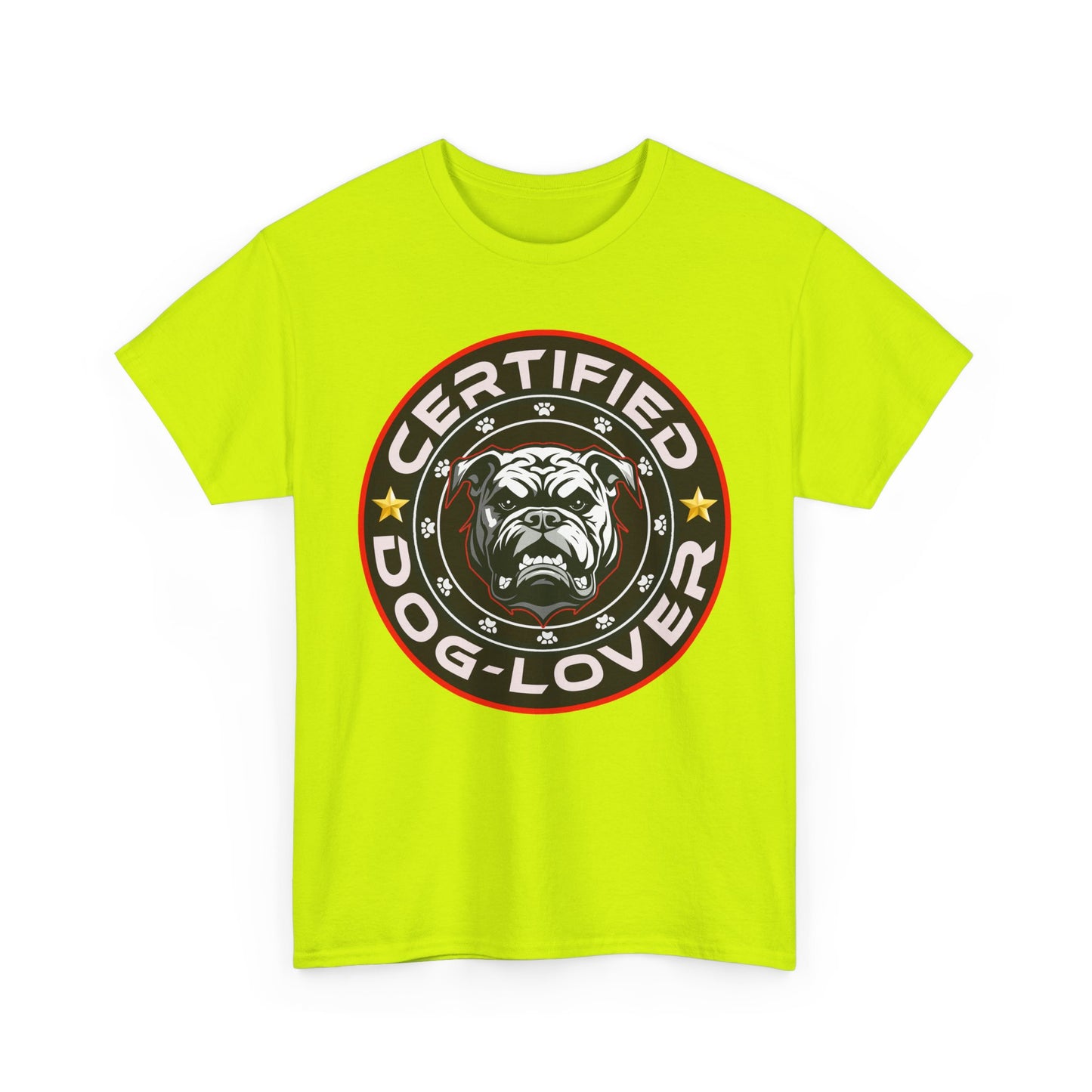 Certified Dog Lover, Unisex Heavy Cotton Tee, pets, animal care, bulldog, print design, png