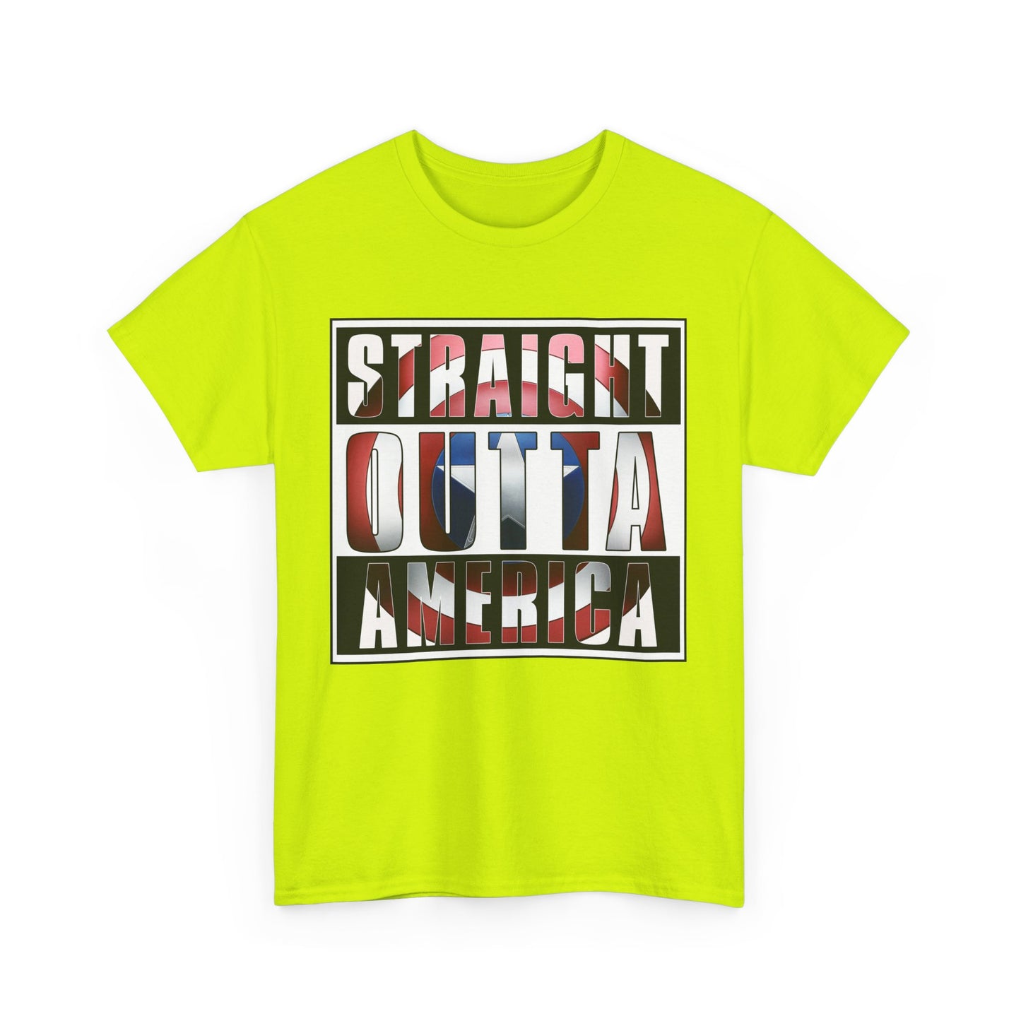 Straight Outta America, Captain America, Marvel, Unisex Heavy Cotton Tee, Graphic Design, t-shirt, t-shirts, png