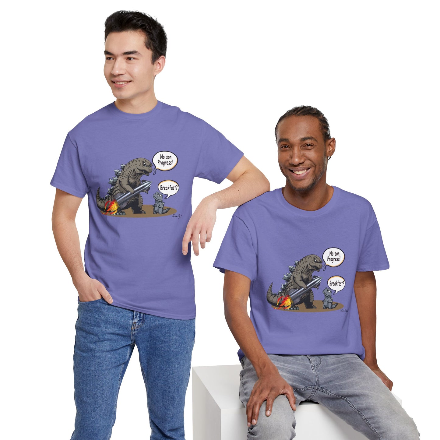 Godzilla, Son and SpaceX, Unisex Heavy Cotton Tee, print design, t-shirt, t-shirts, t-shirts, png, funny, cartoons, tee