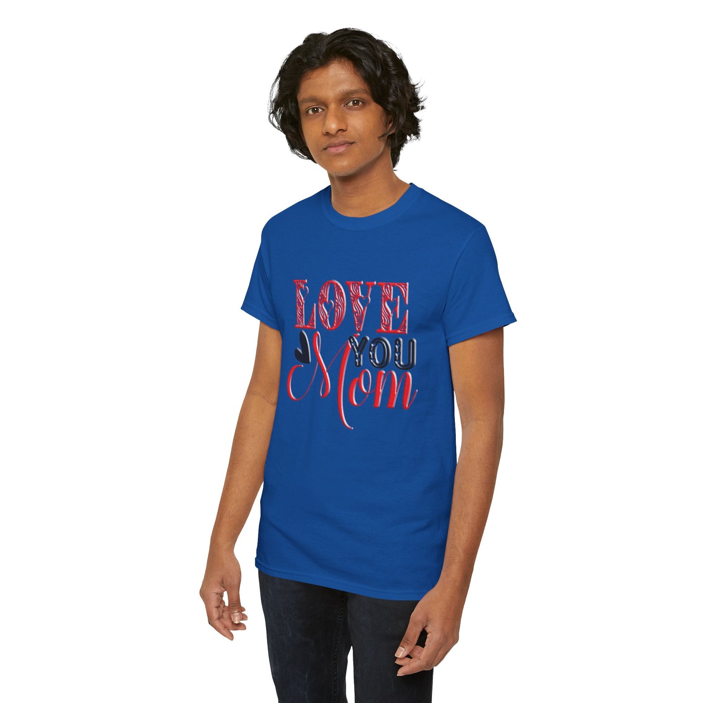 Love You Mom, Unisex Heavy Cotton Tee, Mother's Day, holiday, mother, graphic design, png