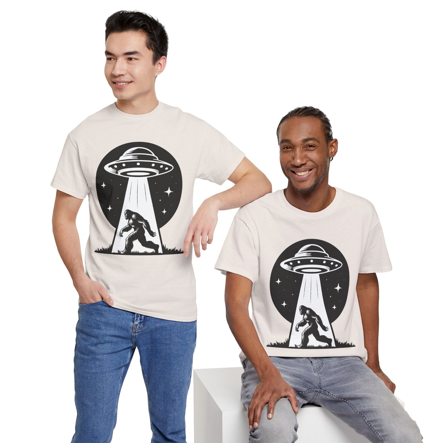 Beam Bigfoot up, UFO, Unisex Heavy Cotton Tee, Graphic Design, png