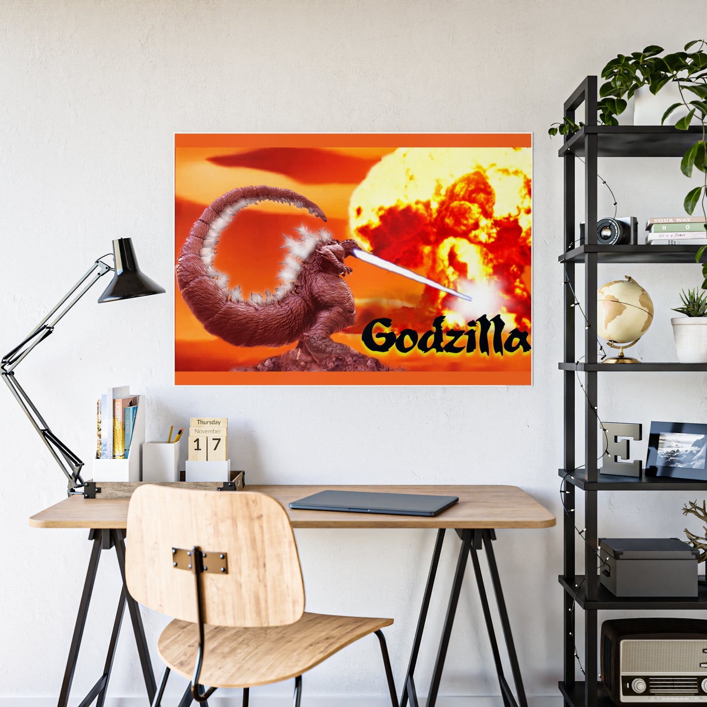 Nuclear Godzilla, Gloss Posters, Monsters, graphic design, posters, png