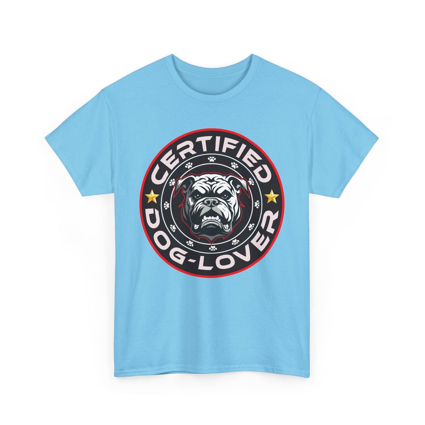 Certified Dog Lover, Unisex Heavy Cotton Tee, pets, animal care, bulldog, print design, png