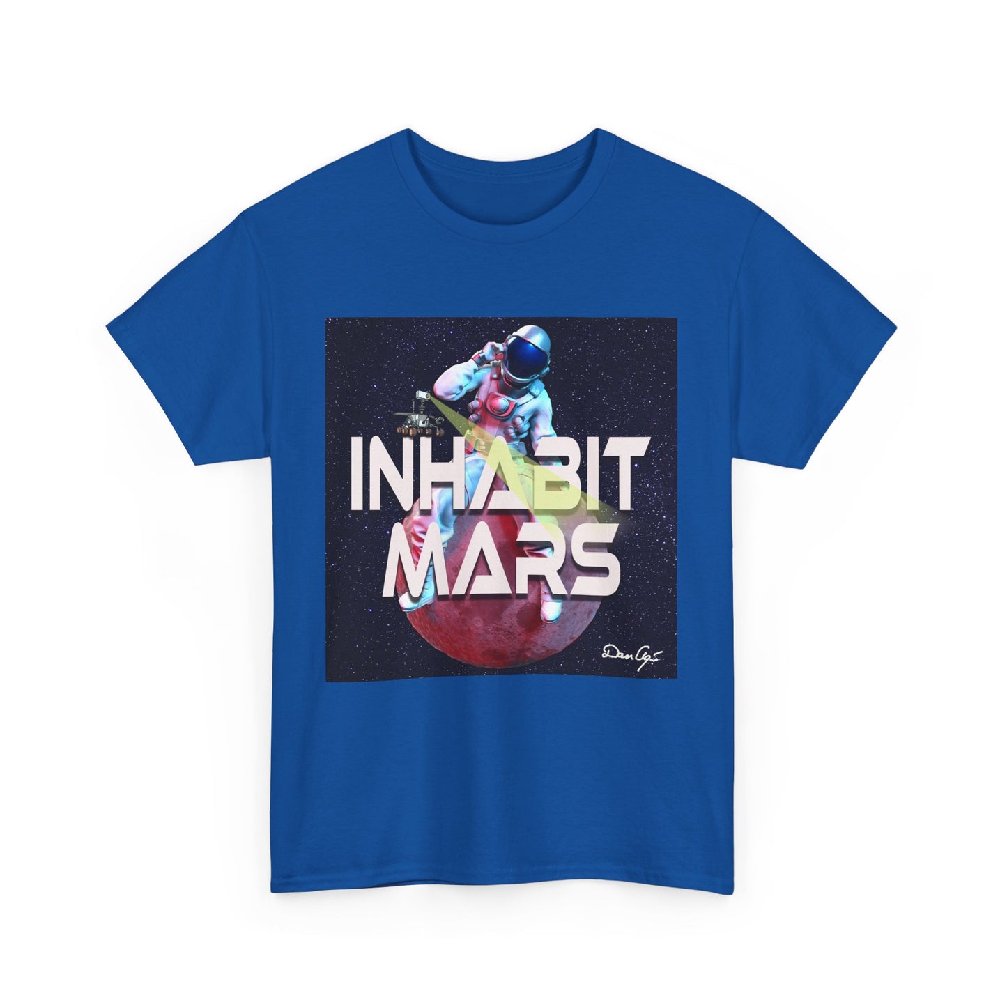 Inhabit Mars, Unisex Heavy Cotton Tee, Space, SpaceX, Universe, UFO, multiverse, graphic design, png