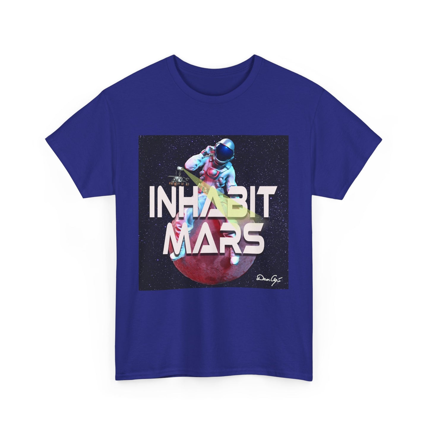 Inhabit Mars, Unisex Heavy Cotton Tee, Space, SpaceX, Universe, UFO, multiverse, graphic design, png