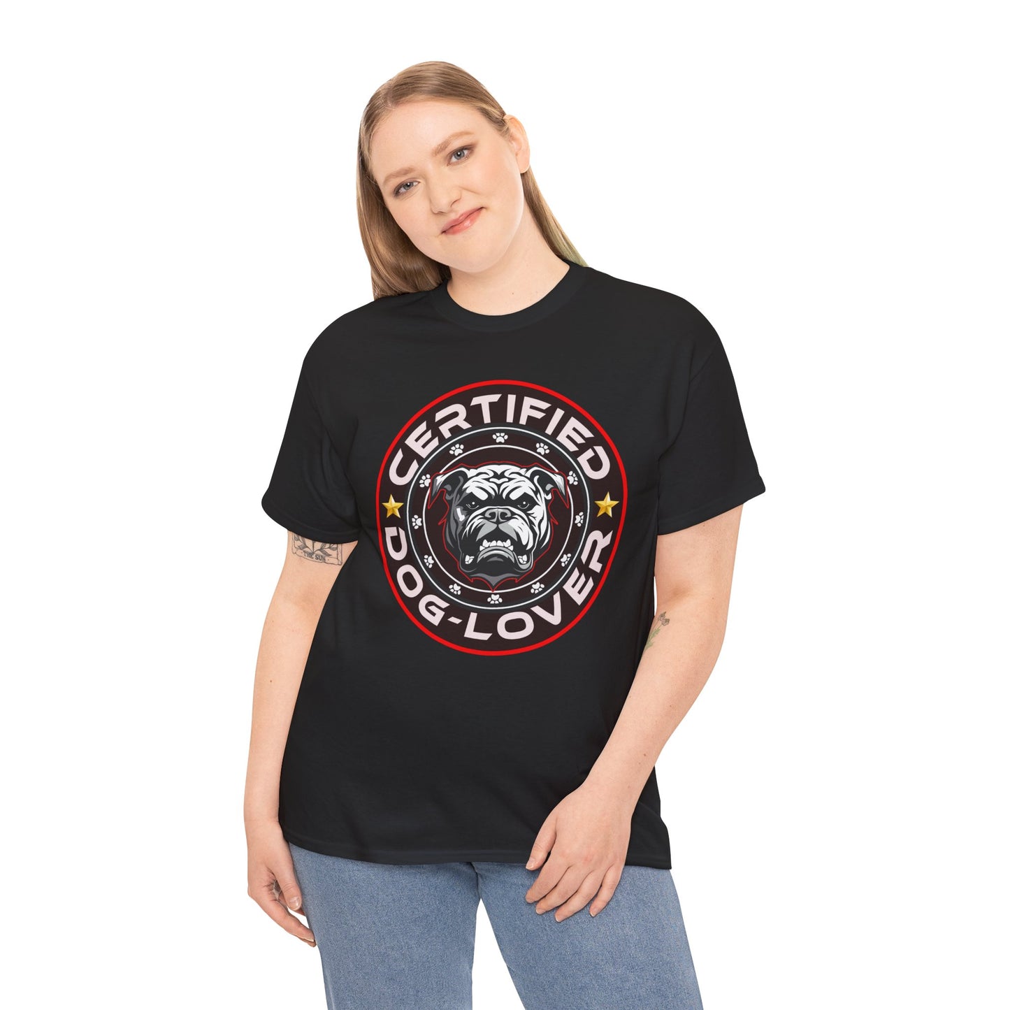 Certified Dog Lover, Unisex Heavy Cotton Tee, pets, animal care, bulldog, print design, png