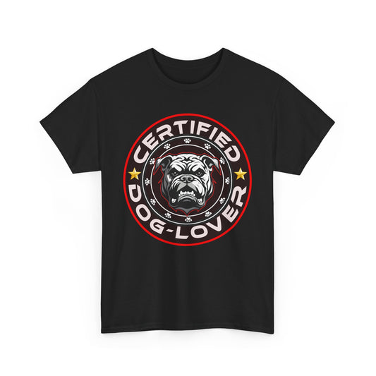 Certified Dog Lover, Unisex Heavy Cotton Tee, pets, animal care, bulldog, print design, png