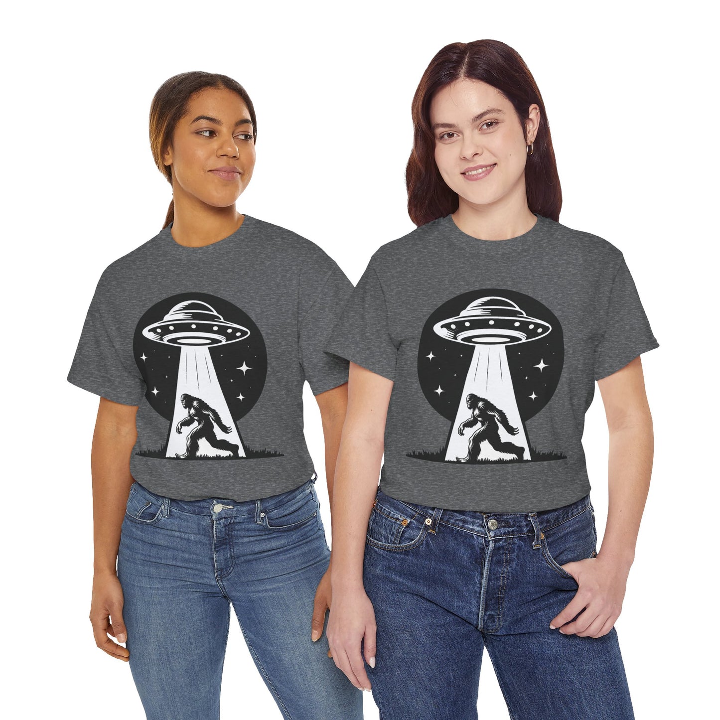 Beam Bigfoot up, UFO, Unisex Heavy Cotton Tee, Graphic Design, png