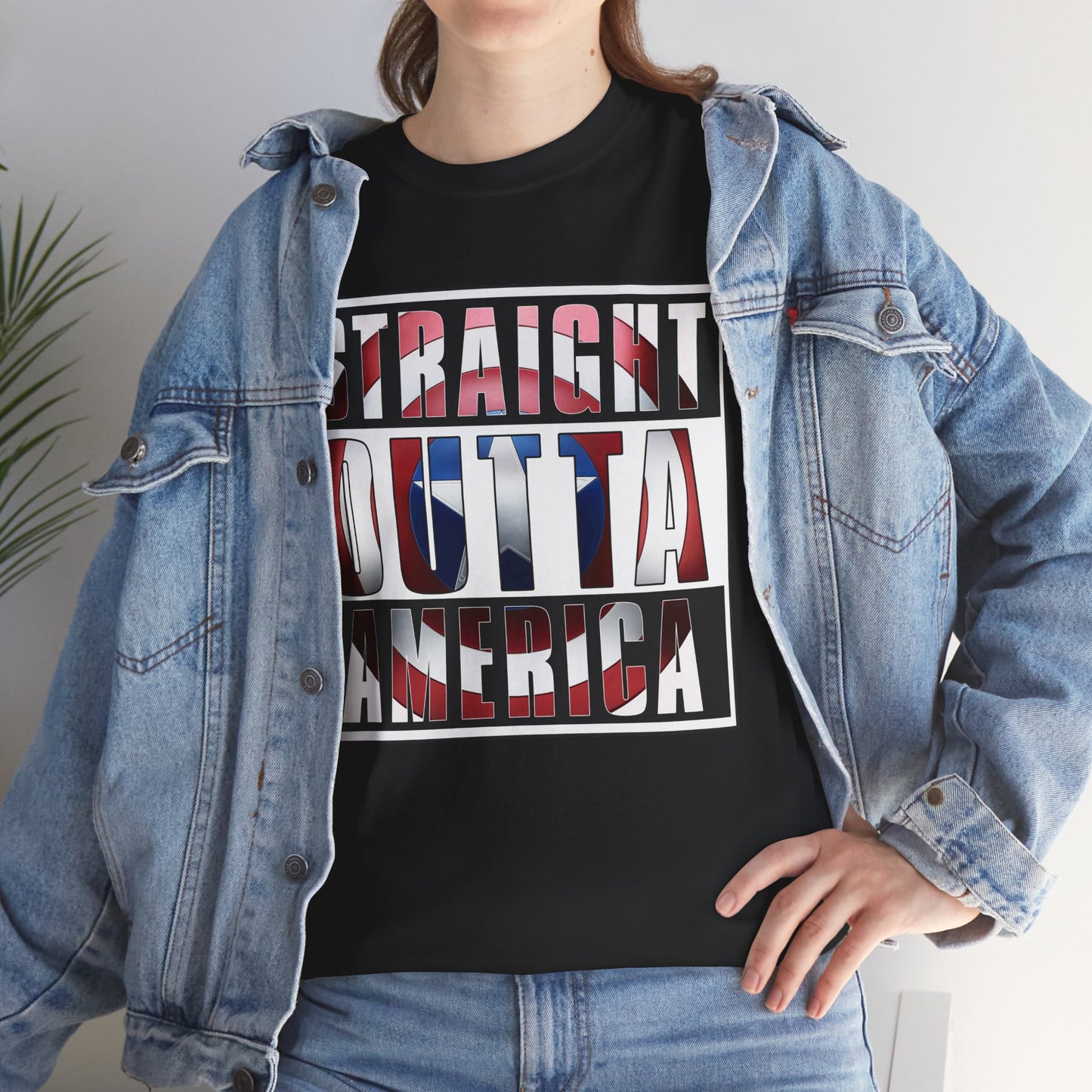 Straight Outta America, Captain America, Marvel, Unisex Heavy Cotton Tee, Graphic Design, t-shirt, t-shirts, png