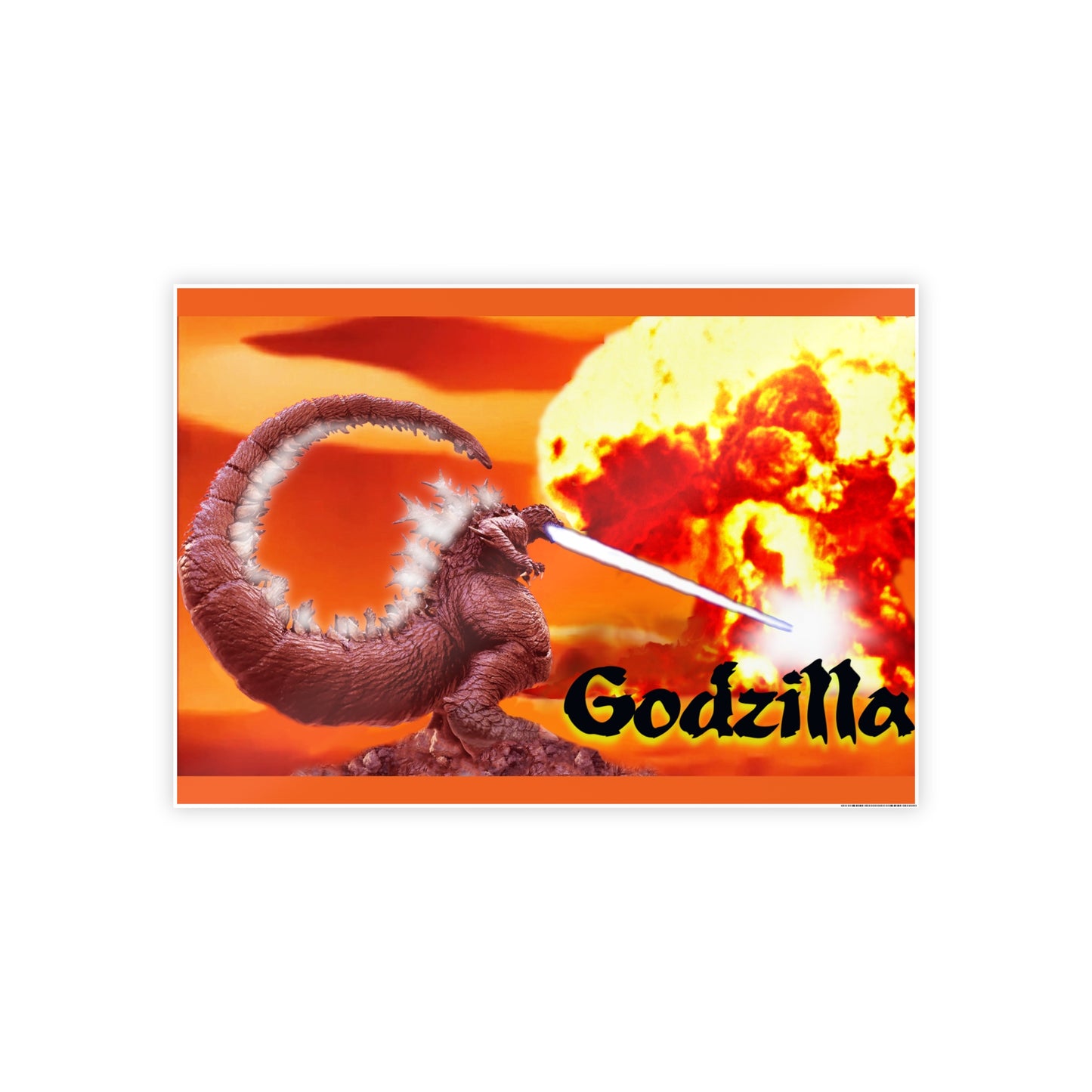 Nuclear Godzilla, Gloss Posters, Monsters, graphic design, posters, png