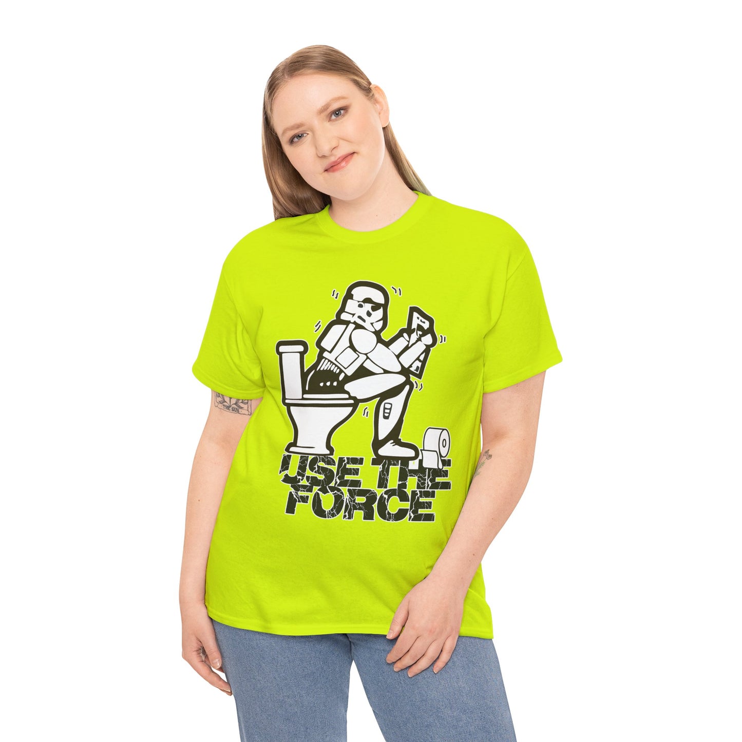 Use The Force, Unisex Heavy Cotton Tee, Star Wars, funny, restroom jokes, graphic design, png